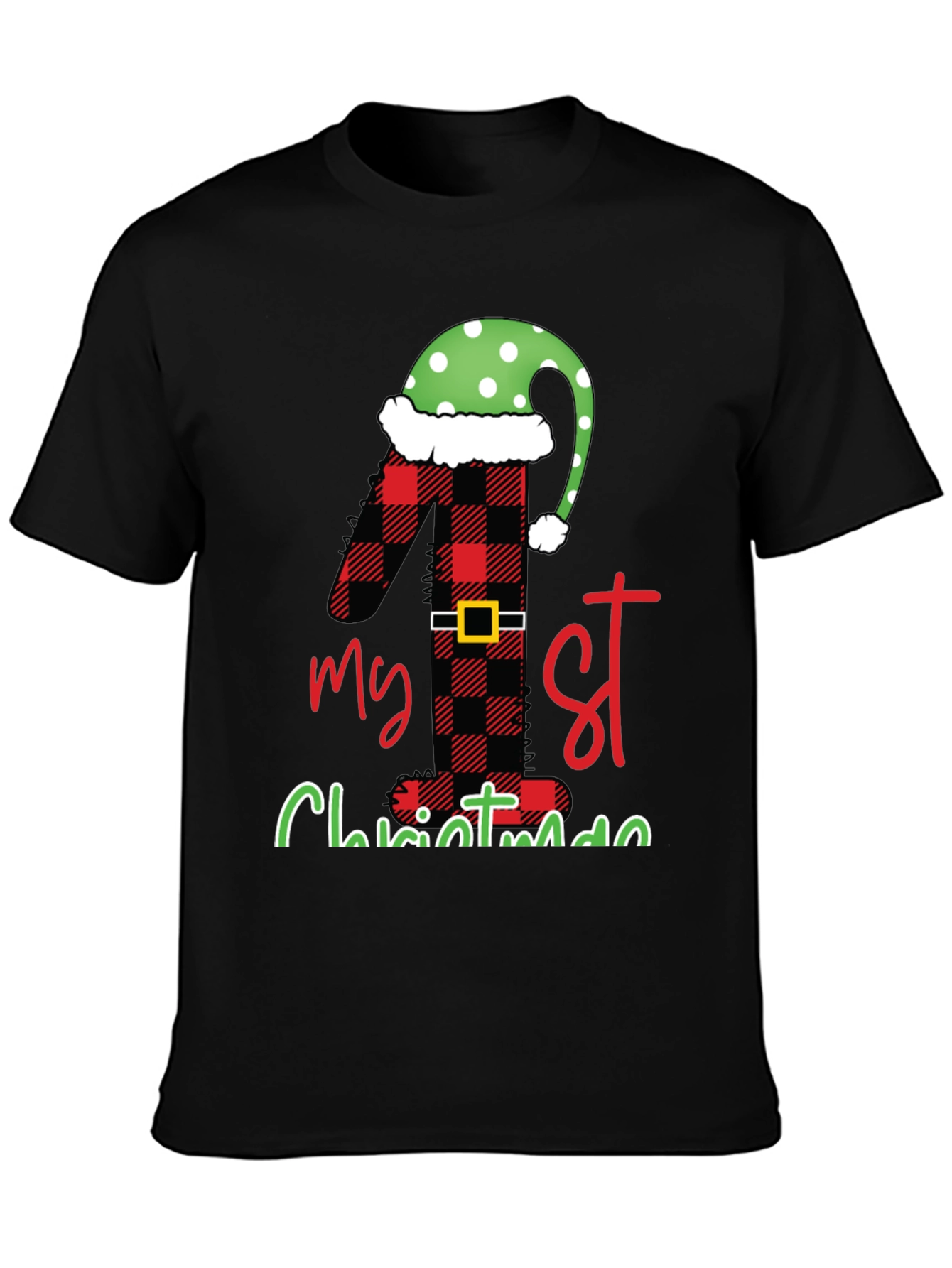 My 1st Christmas Black Graphic Tee