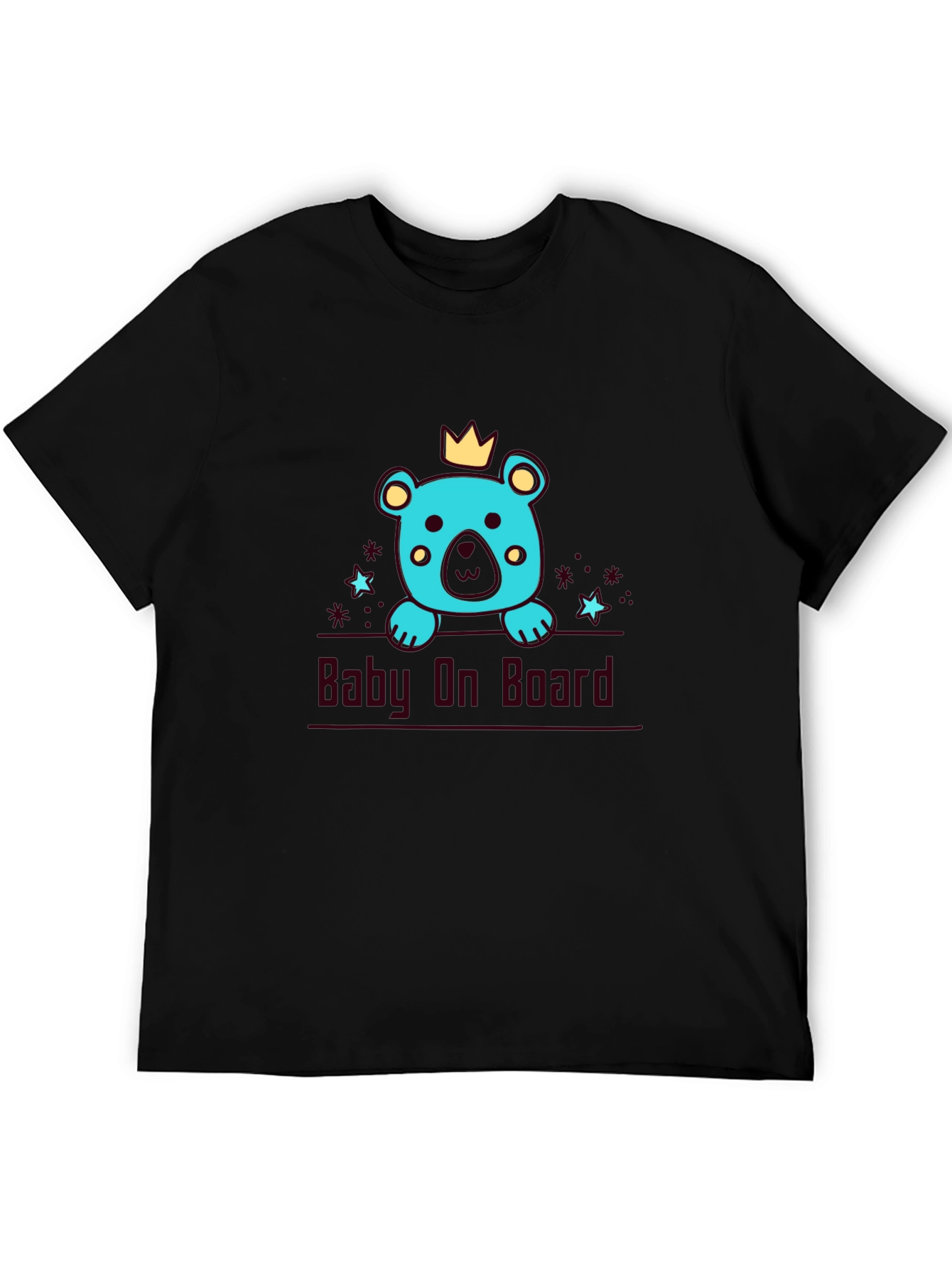Baby On Board Bear Graphic Tee - Black