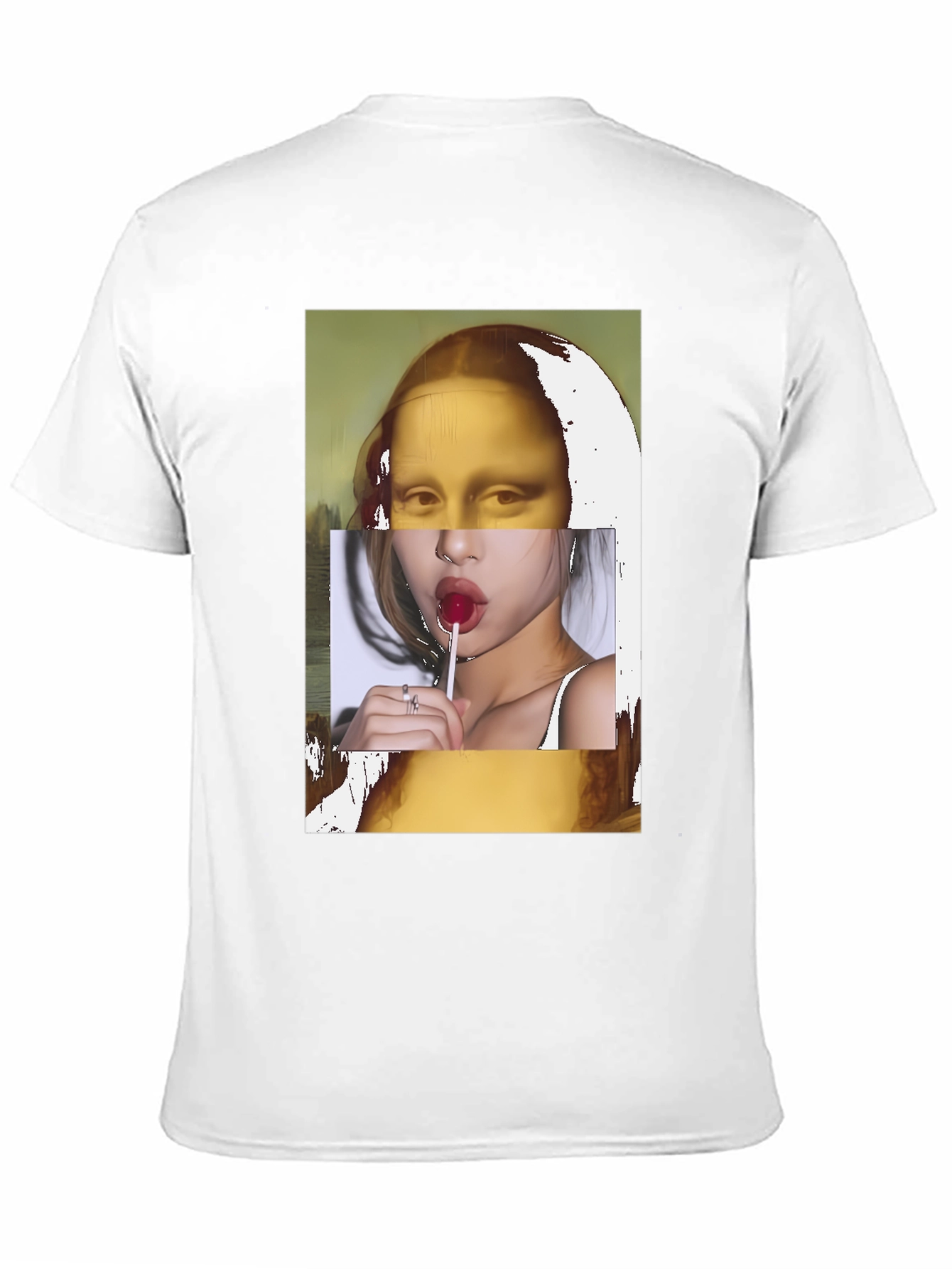 Mona Lisa Lollipop Graphic Black T-Shirt