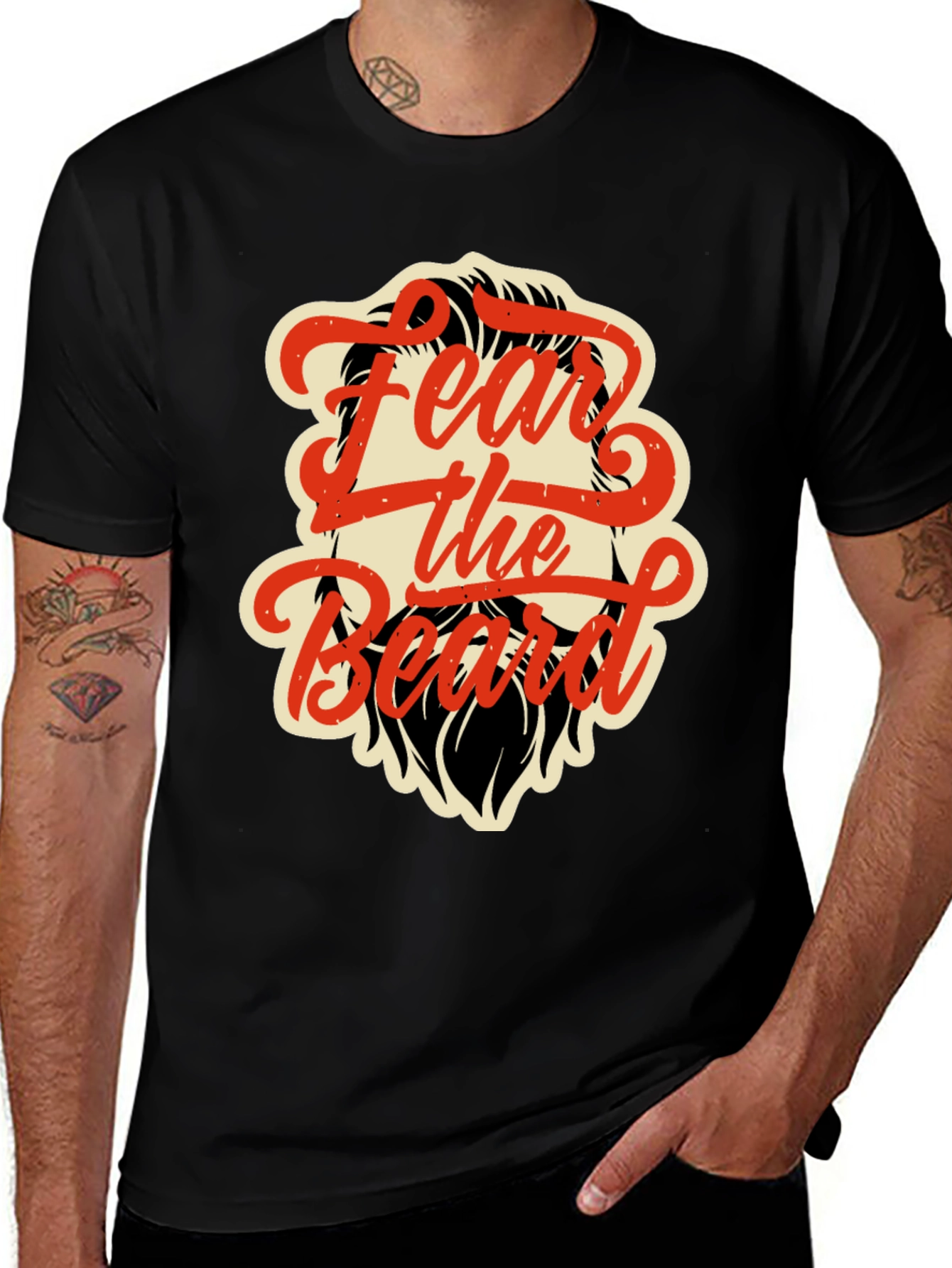 Fear the Beard Graphic Tee - Black