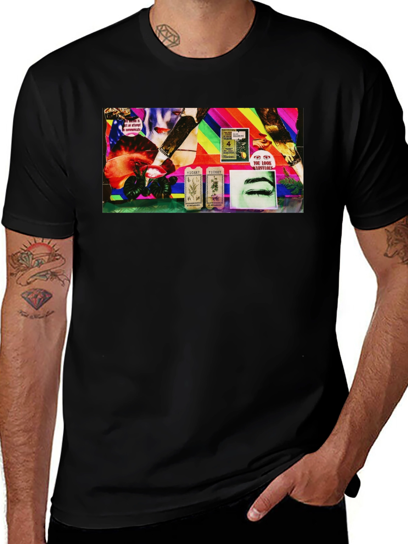 Unique Graphic Print Black T-Shirt