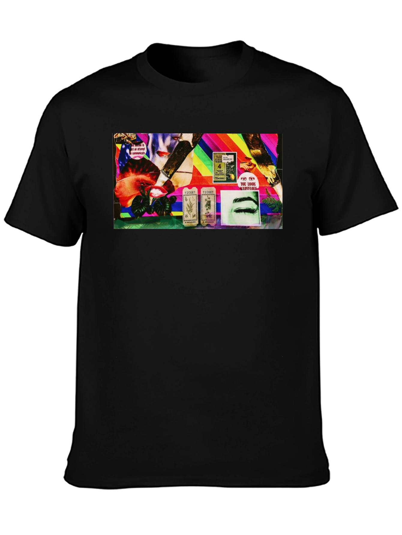 Unique Graphic Print Black T-Shirt