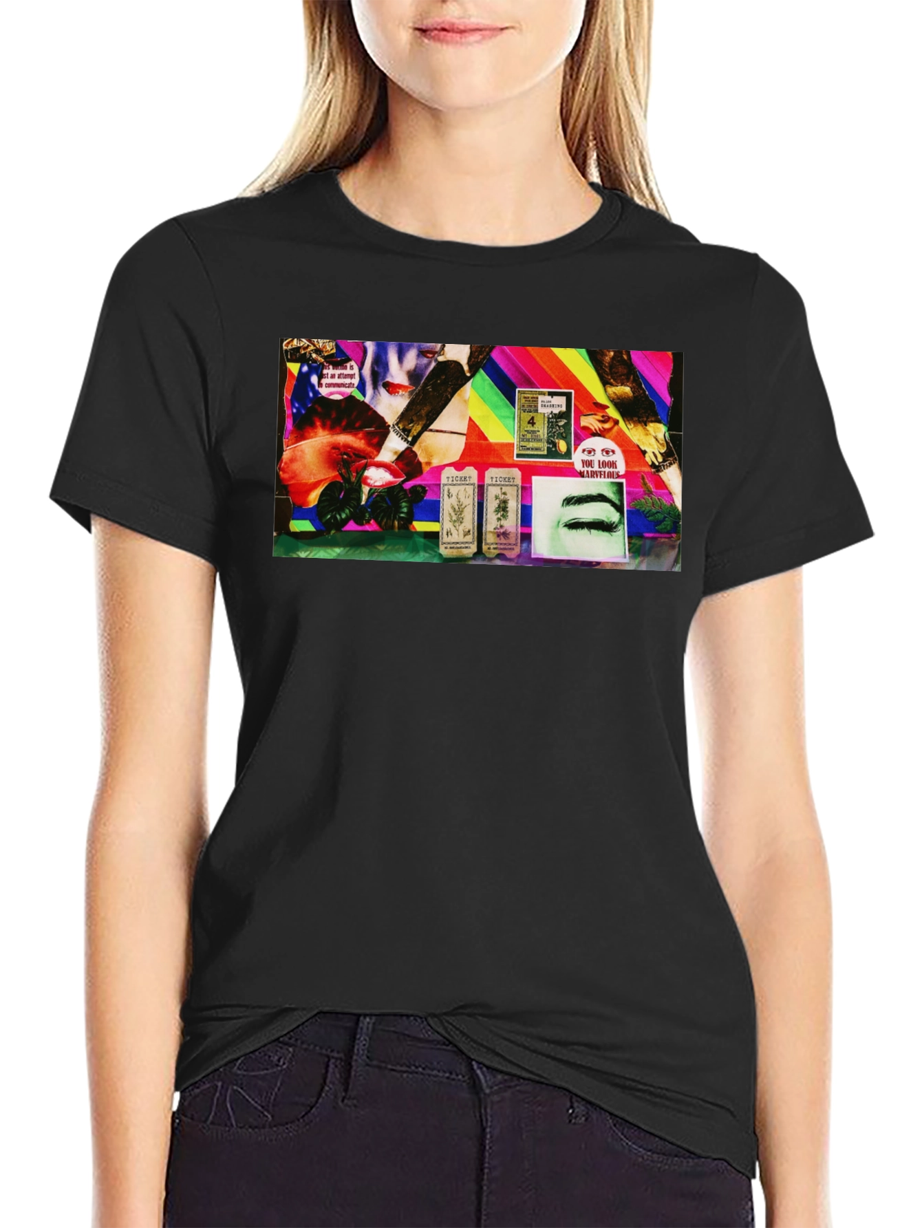 Unique Graphic Print Black T-Shirt