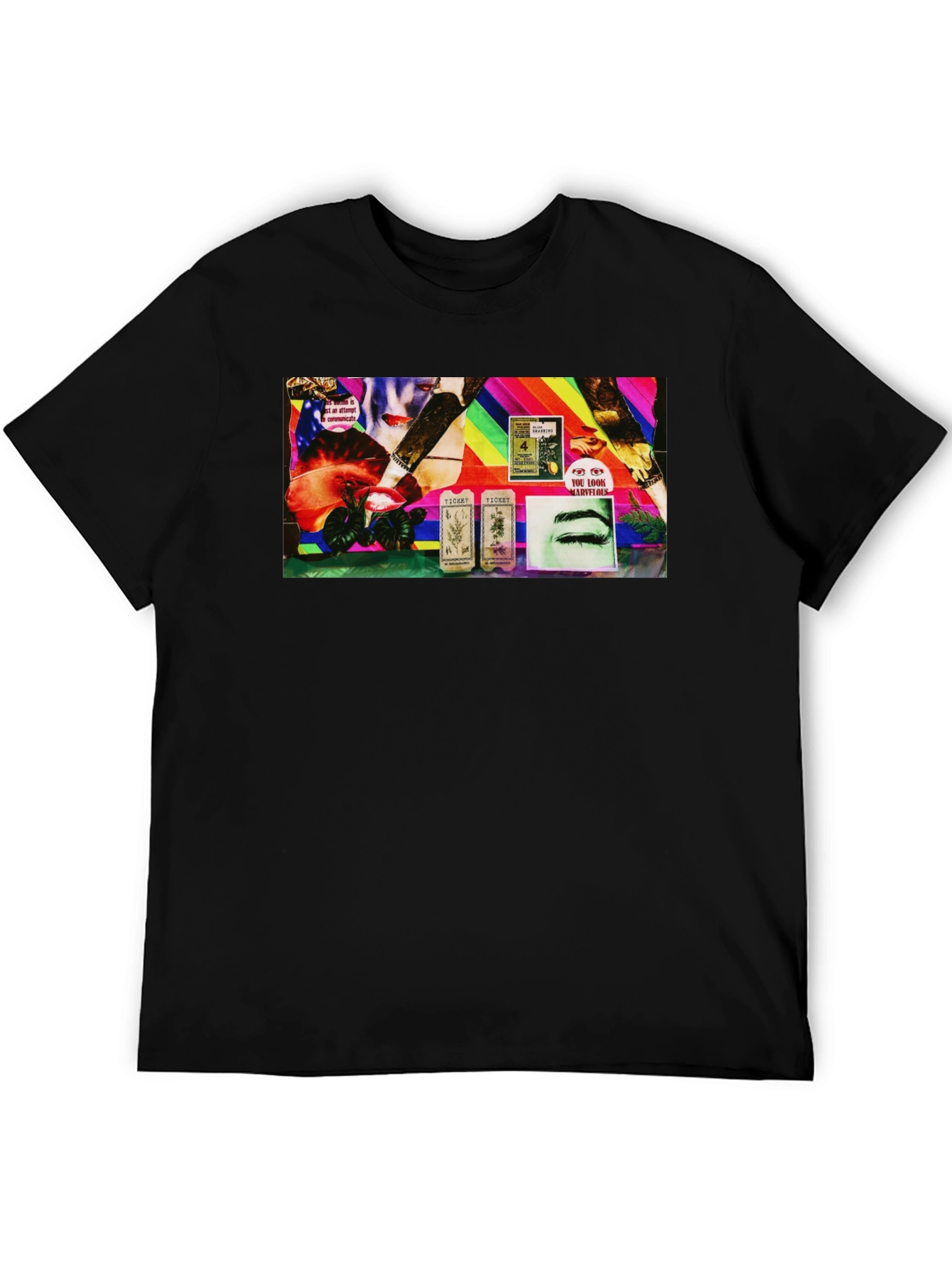 Unique Graphic Print Black T-Shirt