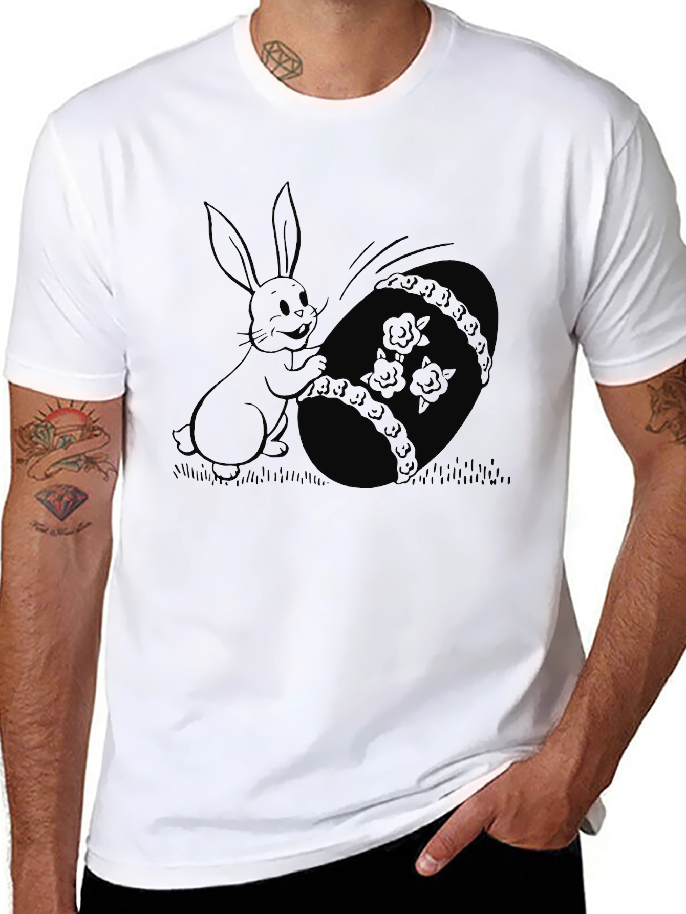 Easter Bunny T-Shirt - Whimsical Cartoon Design