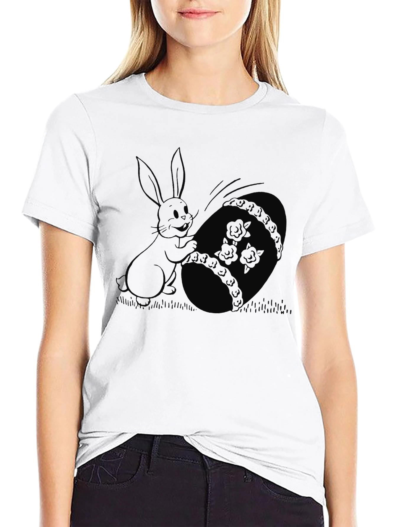 Easter Bunny T-Shirt - Whimsical Cartoon Design