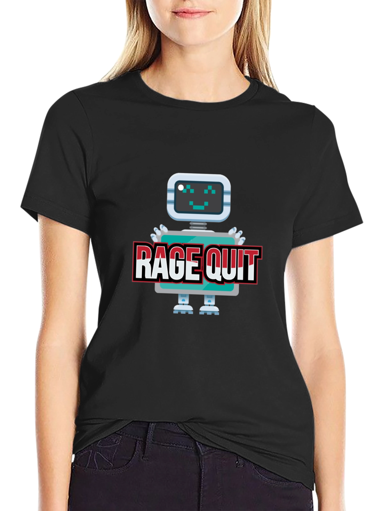 Rage Quit Robot Graphic Tee - Gamer T-Shirt