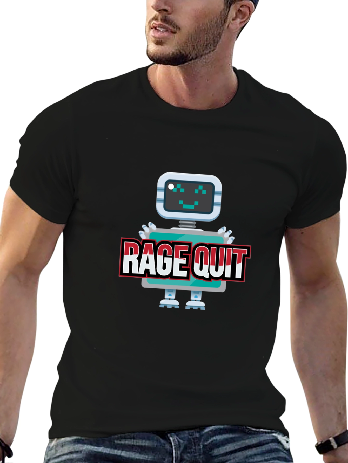 Rage Quit Robot Graphic Tee - Gamer T-Shirt