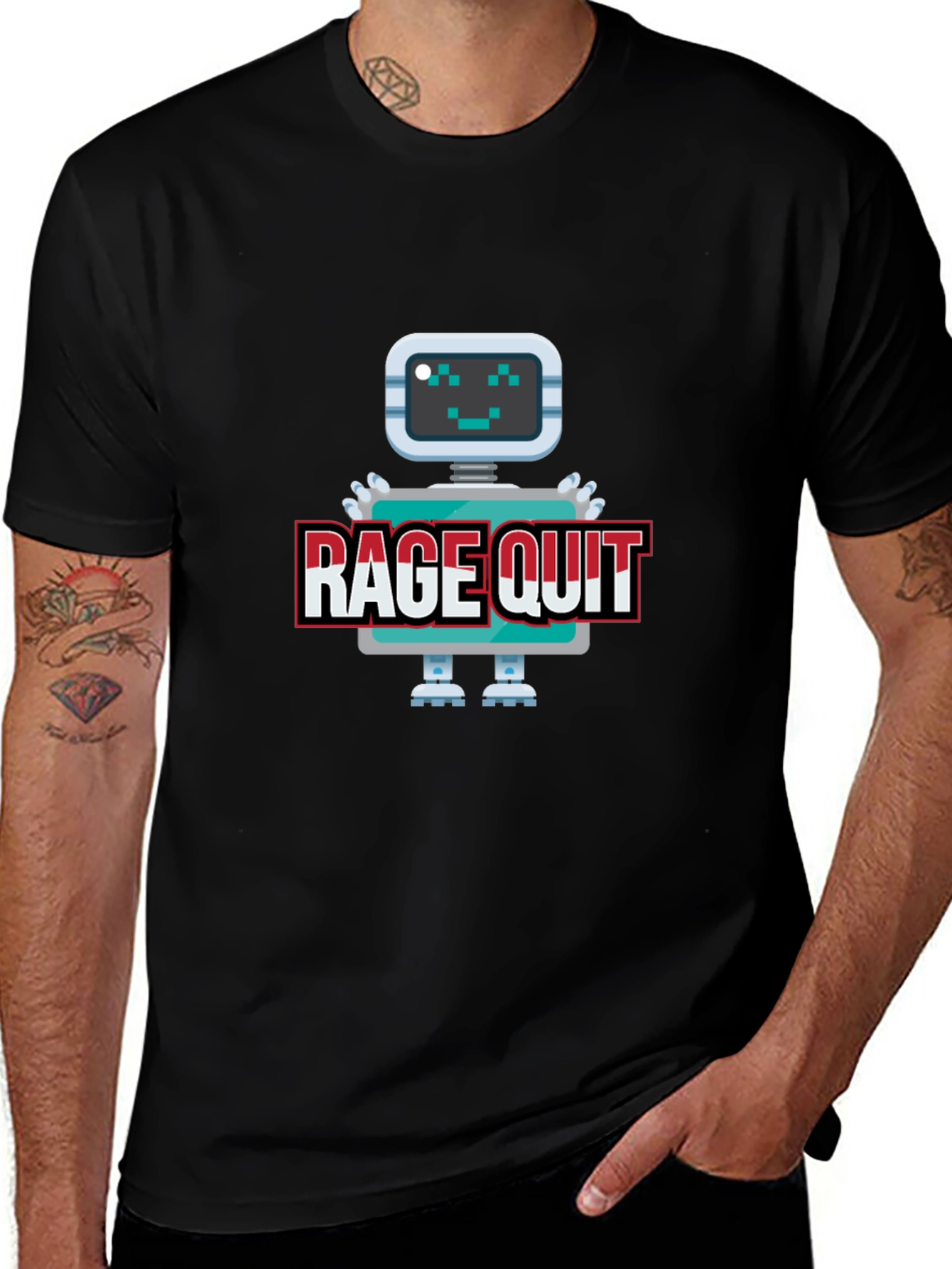 Rage Quit Robot Graphic Tee - Gamer T-Shirt