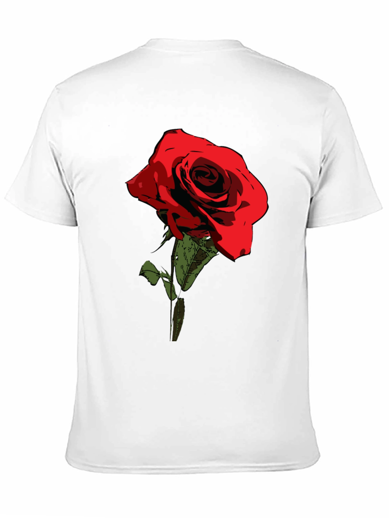 Red Rose Graphic Tee - Classic Black Cotton T-Shirt
