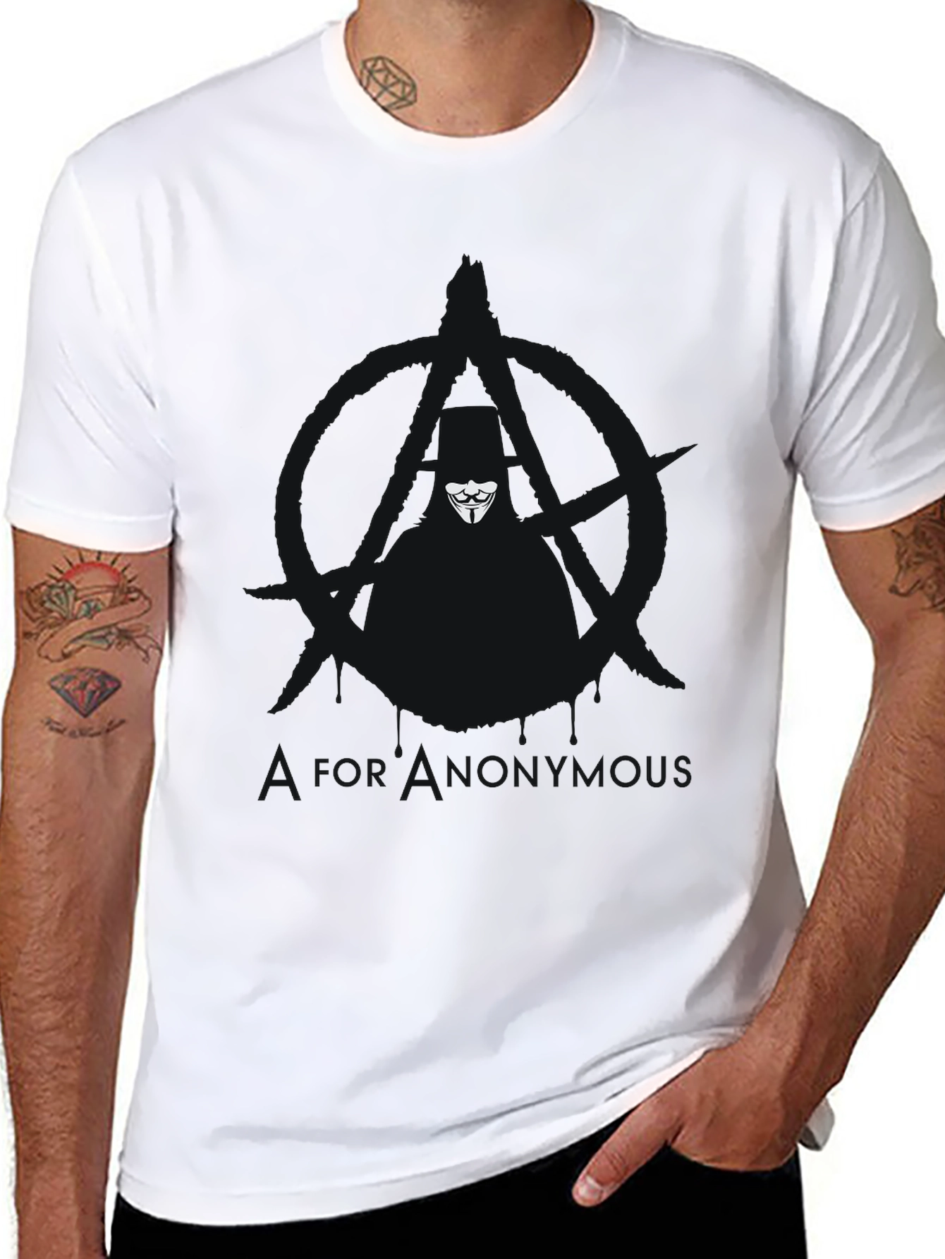 Anonymous Mask Black T-Shirt - Graphic Tee