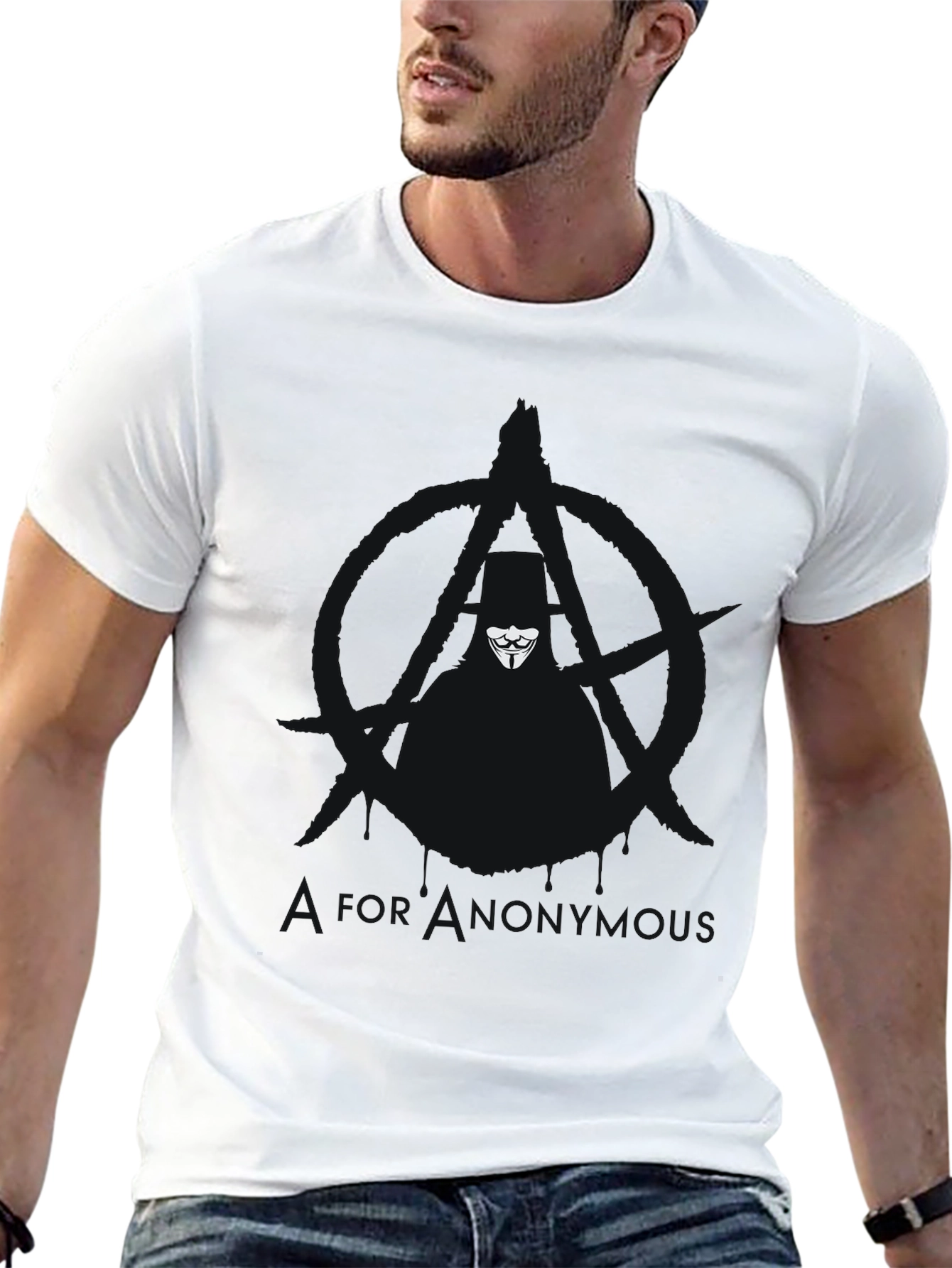 Anonymous Mask Black T-Shirt - Graphic Tee