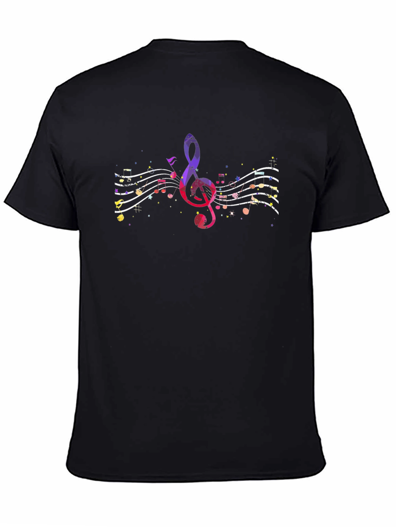 Musical Note Graphic Tee - Black Unisex Shirt
