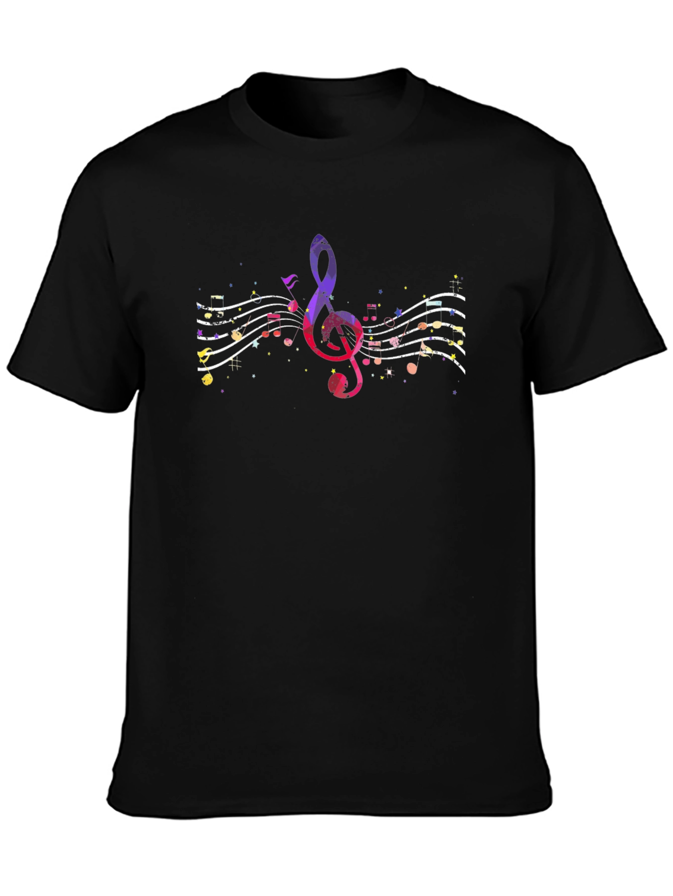 Musical Note Graphic Tee - Black Unisex Shirt
