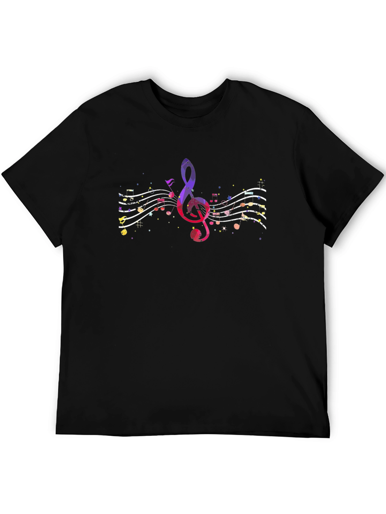 Musical Note Graphic Tee - Black Unisex Shirt