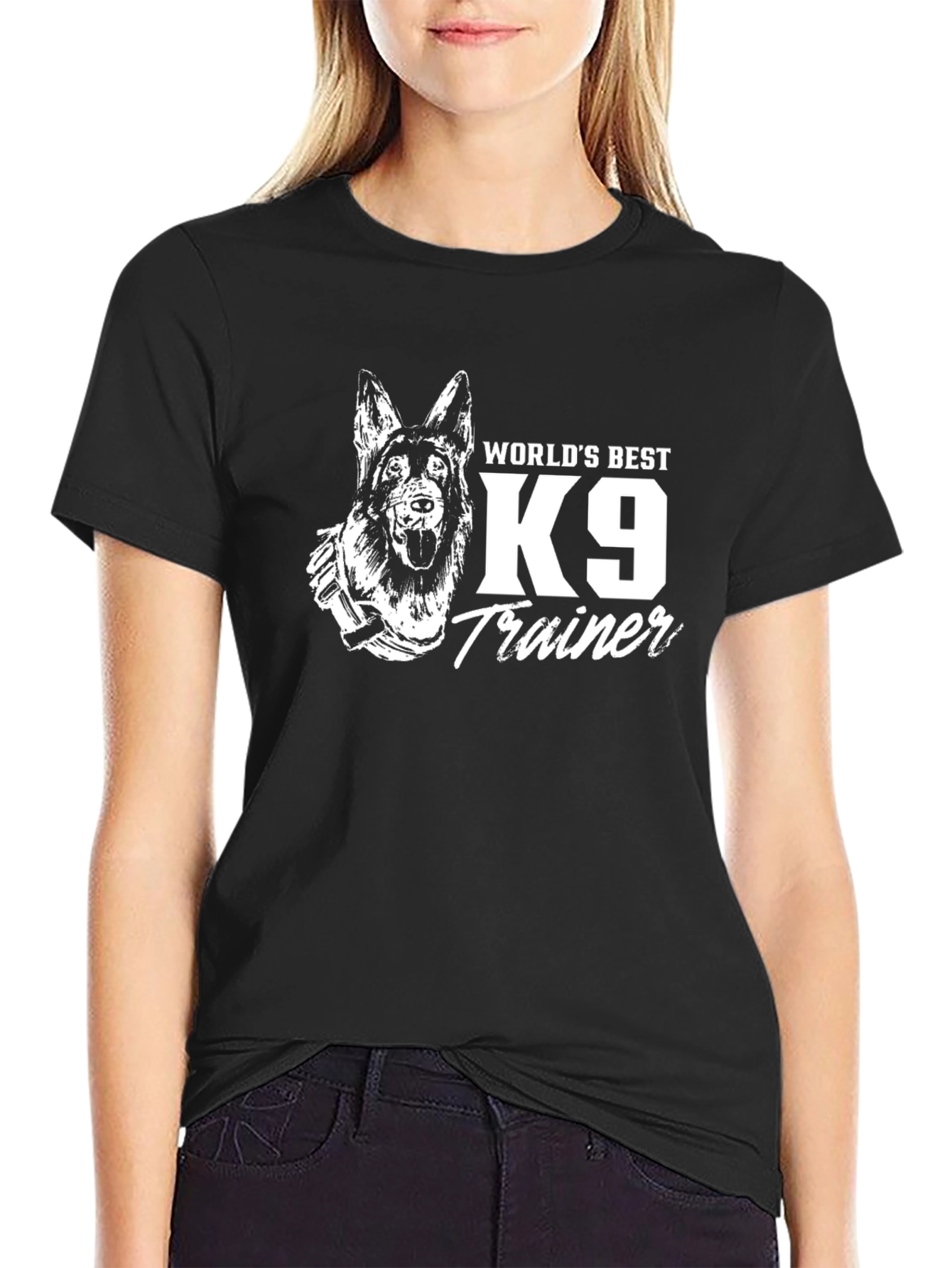 Worlds Best K9 Trainer Black T-Shirt