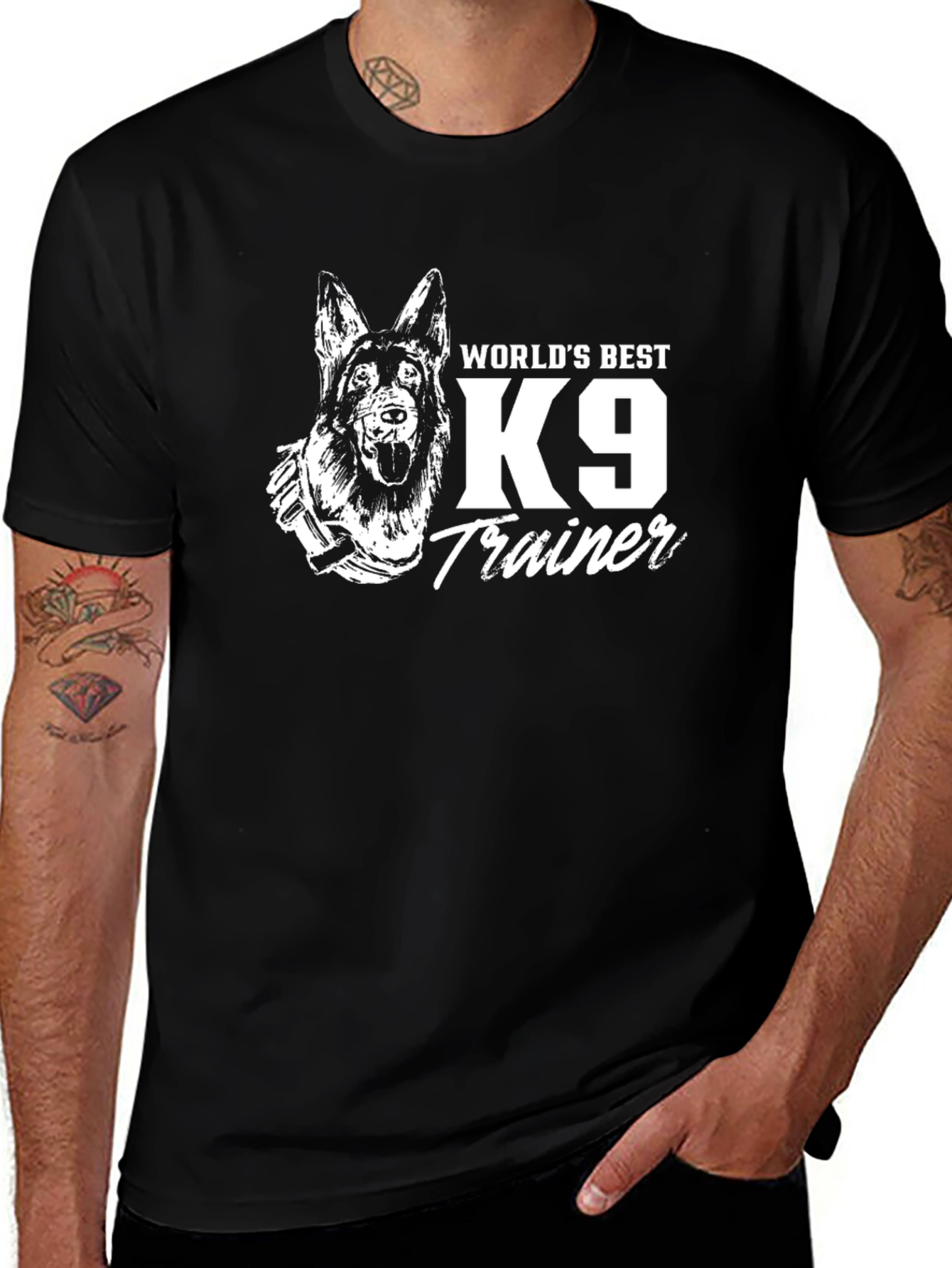 Worlds Best K9 Trainer Black T-Shirt