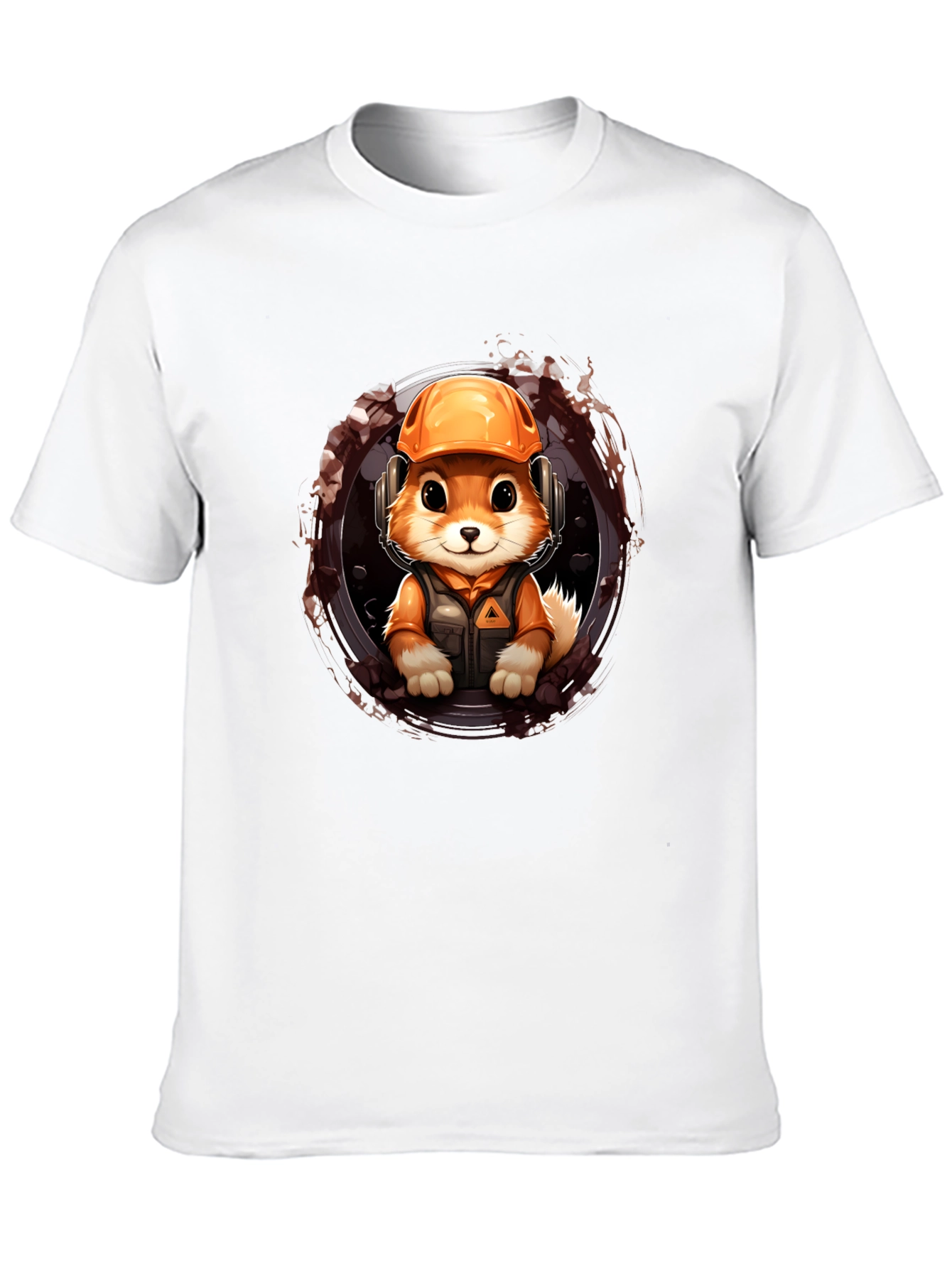 Construction Fox Graphic Tee - Black Unisex Shirt