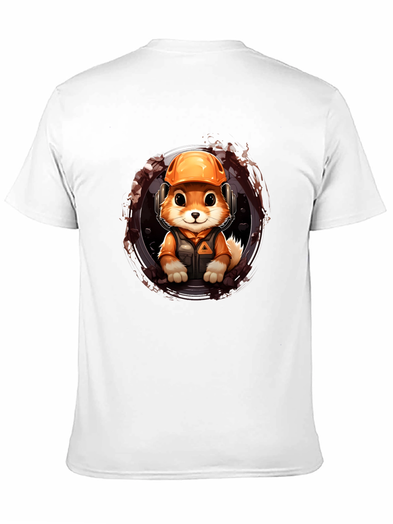 Construction Fox Graphic Tee - Black Unisex Shirt
