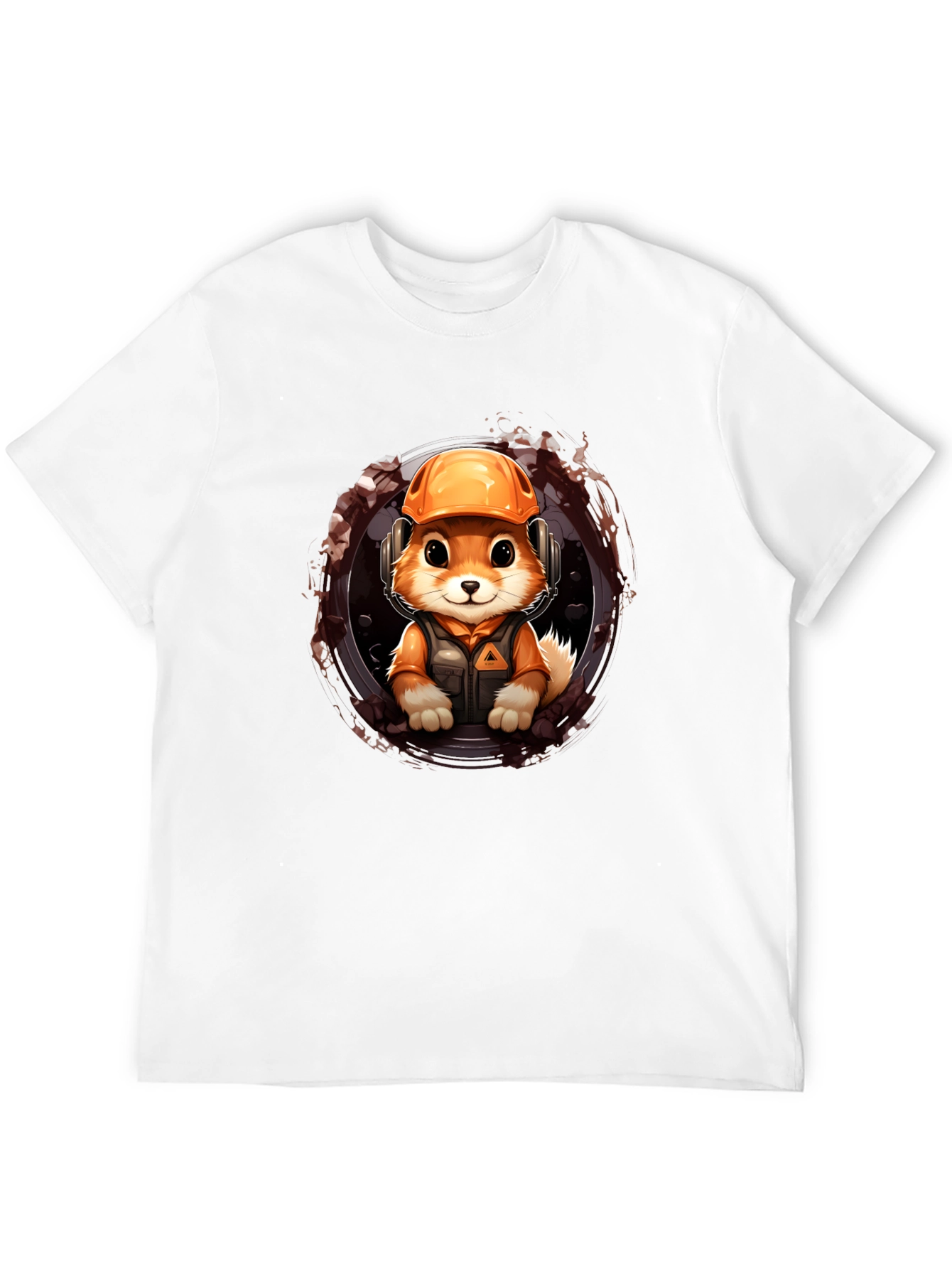 Construction Fox Graphic Tee - Black Unisex Shirt