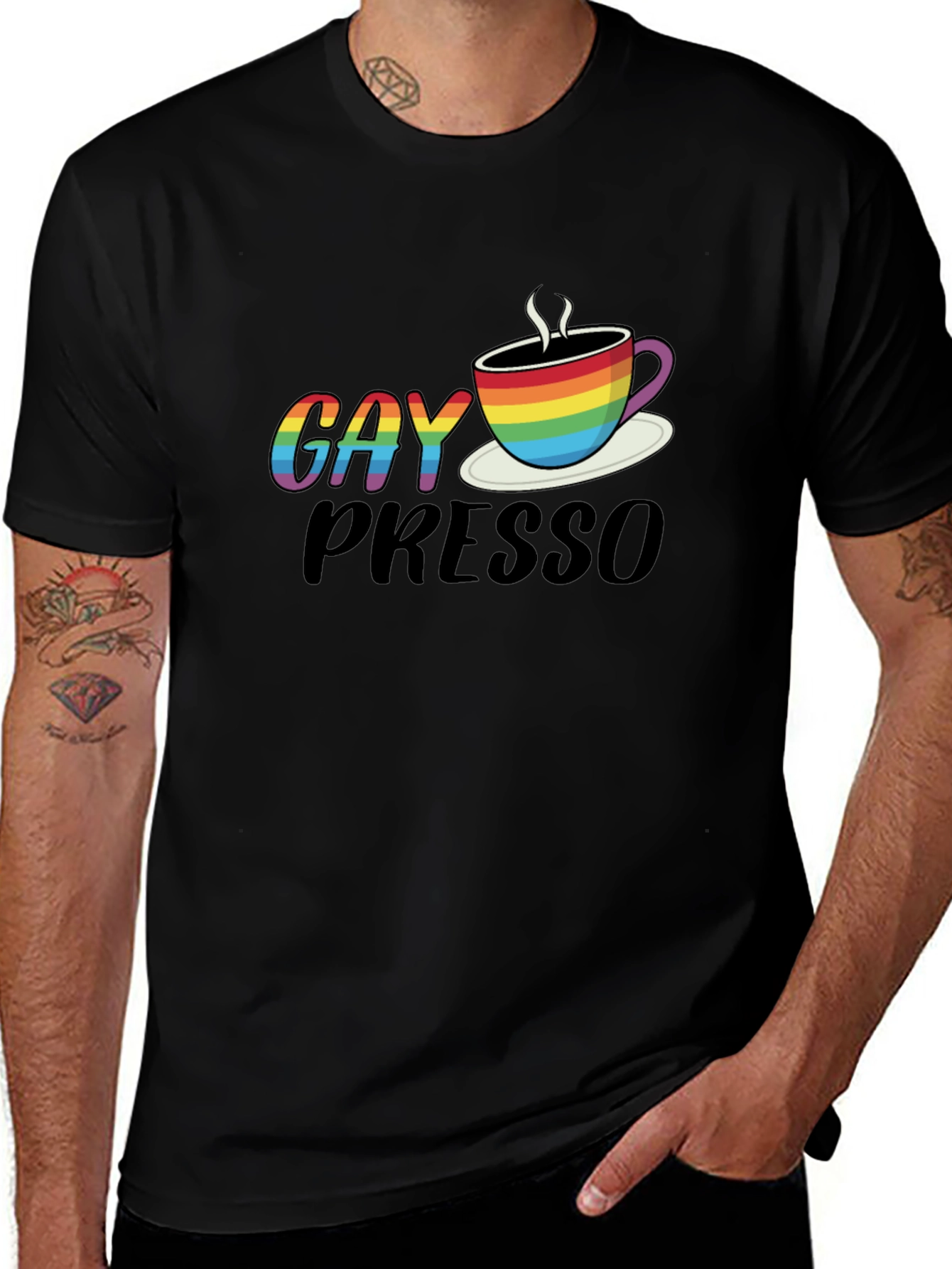 Gay Presso Coffee T-Shirt LGBT Pride Tee