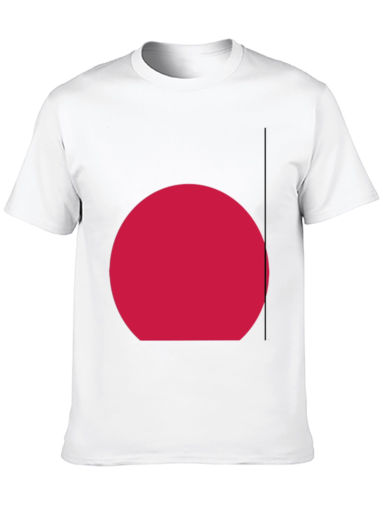 Mens Black T-Shirt with Red Circle Graphic