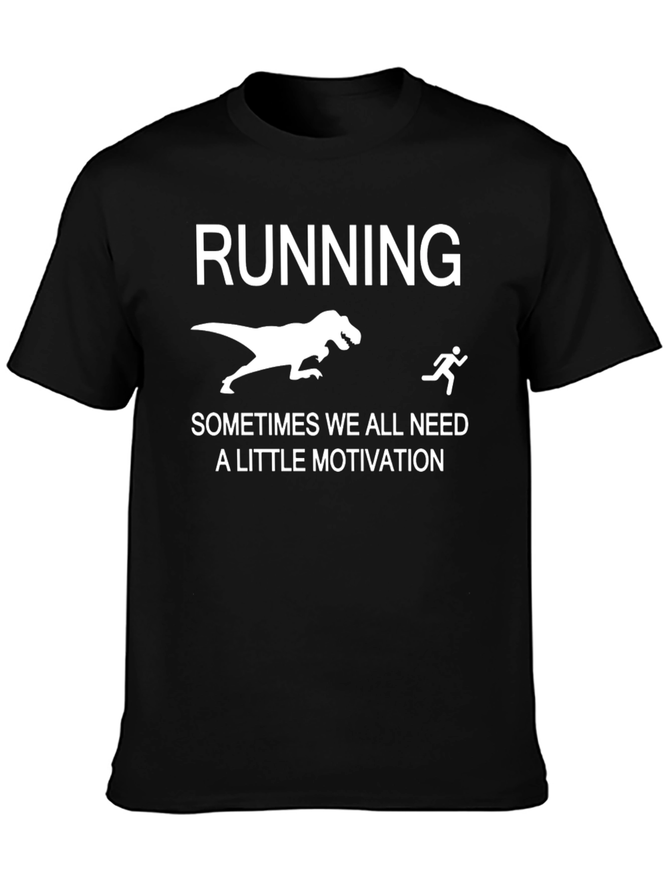Running Motivation T-Shirt - Funny Dino Chase Tee