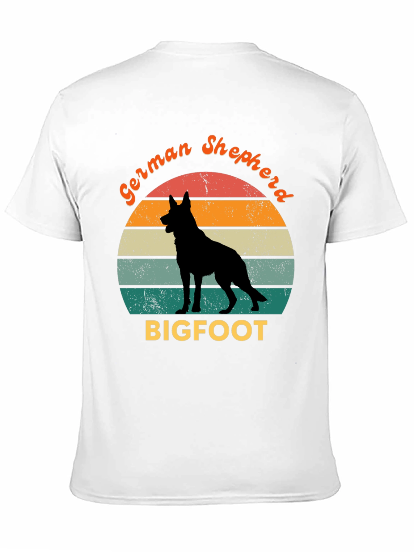 German Shepherd Bigfoot Retro T-Shirt
