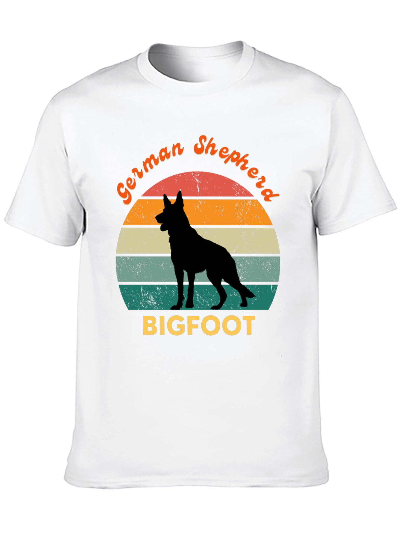 German Shepherd Bigfoot Retro T-Shirt