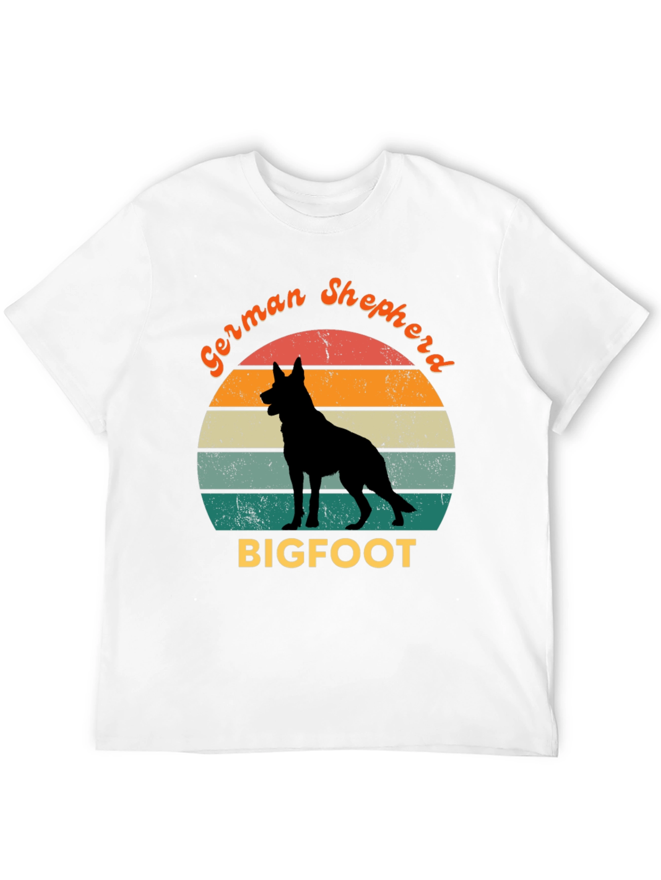 German Shepherd Bigfoot Retro T-Shirt