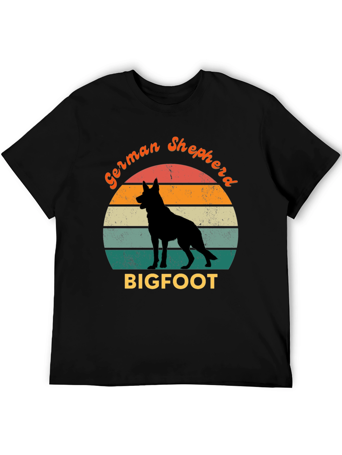 German Shepherd Bigfoot Retro T-Shirt