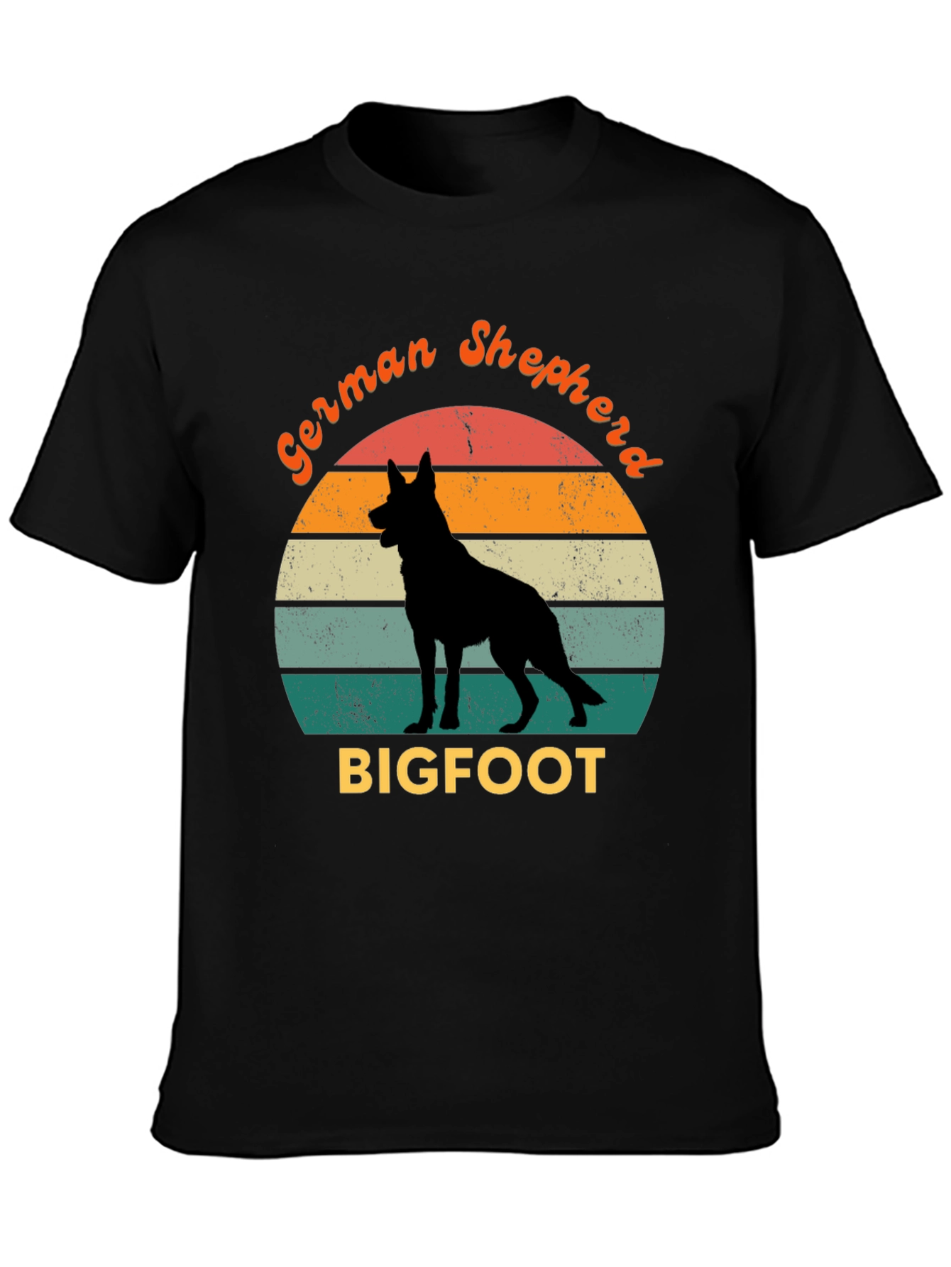 German Shepherd Bigfoot Retro T-Shirt