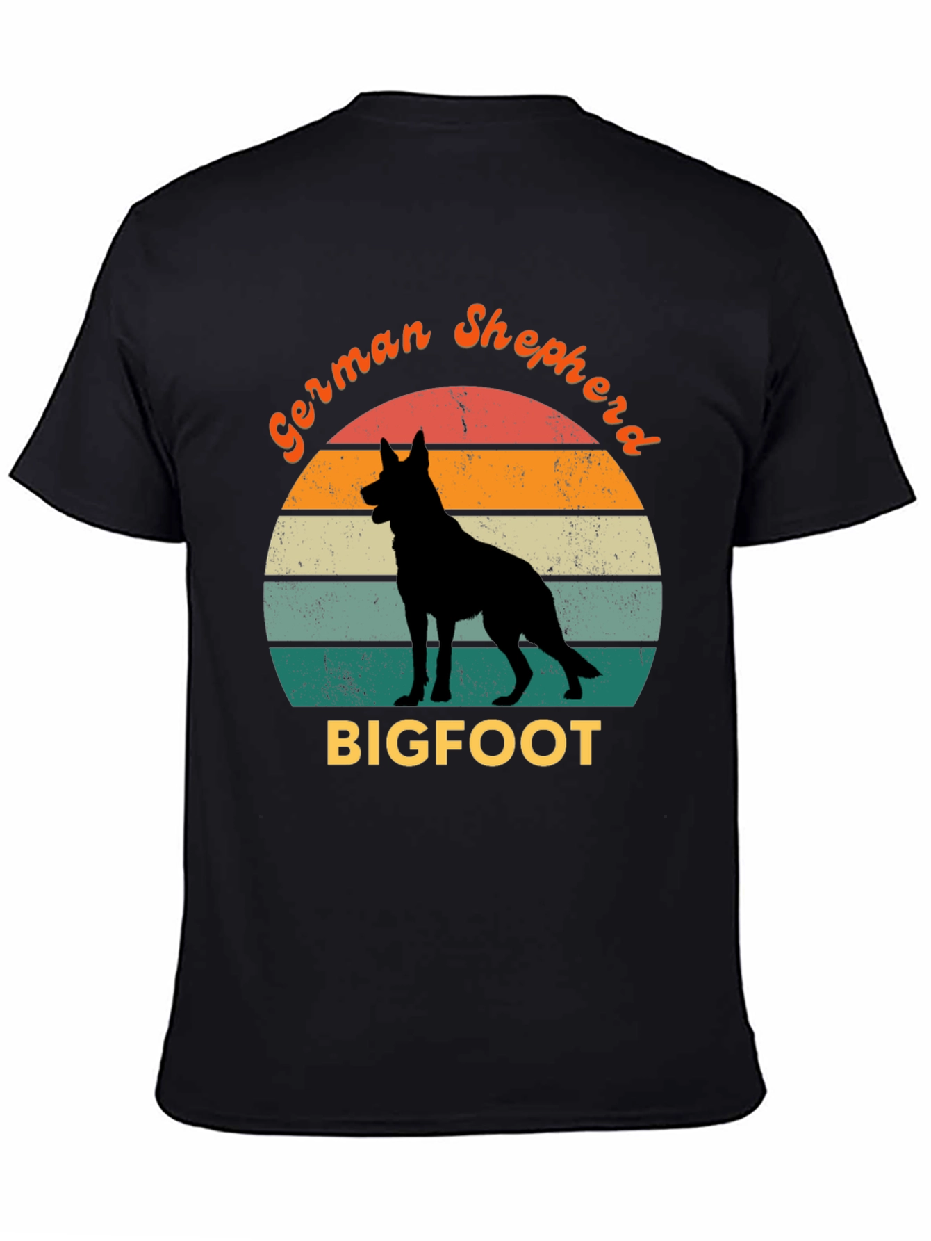 German Shepherd Bigfoot Retro T-Shirt
