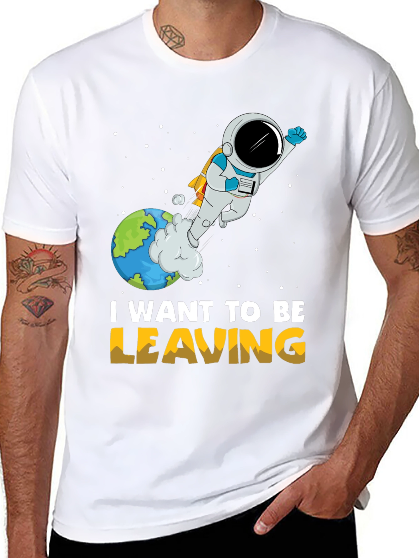I Want To Be Leaving Astronaut Graphic T-Shirt