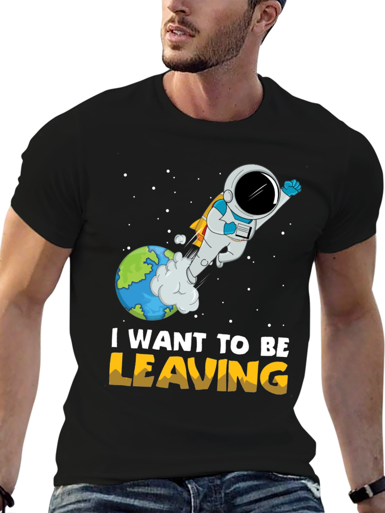 I Want To Be Leaving Astronaut Graphic T-Shirt