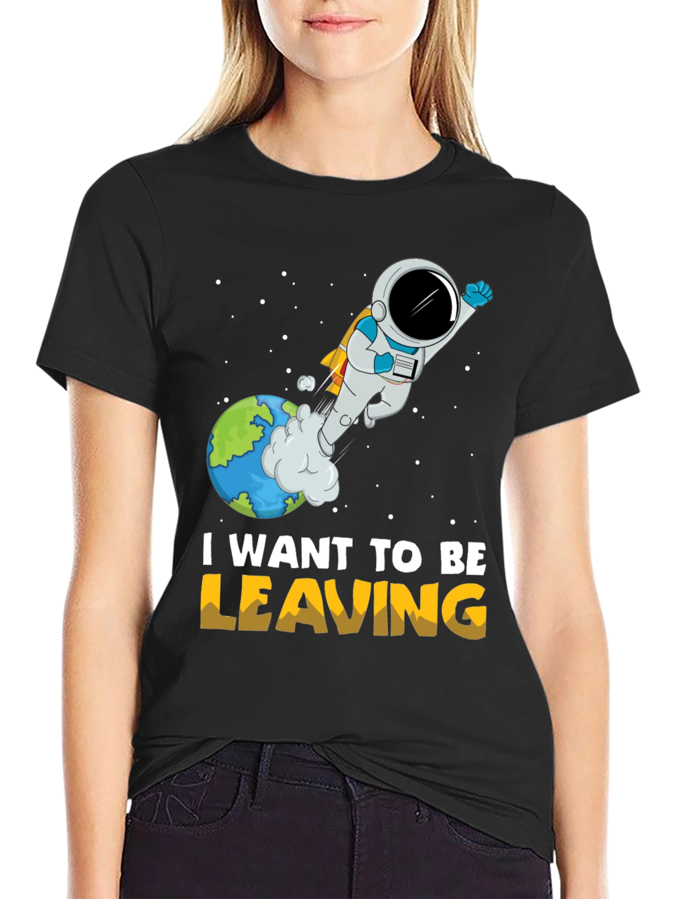 I Want To Be Leaving Astronaut Graphic T-Shirt