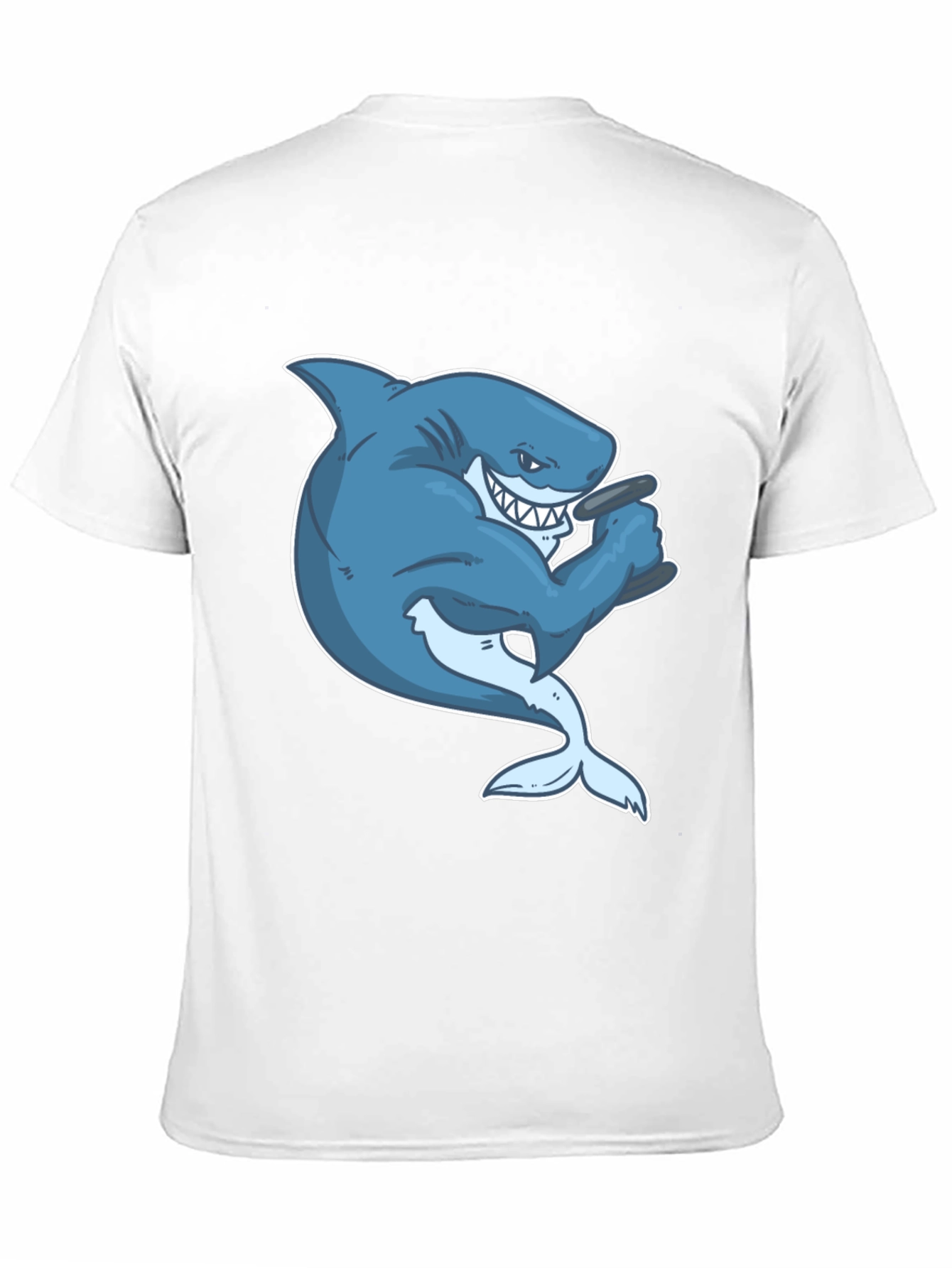 Shark with Cigar Graphic T-Shirt - Black Cotton Tee
