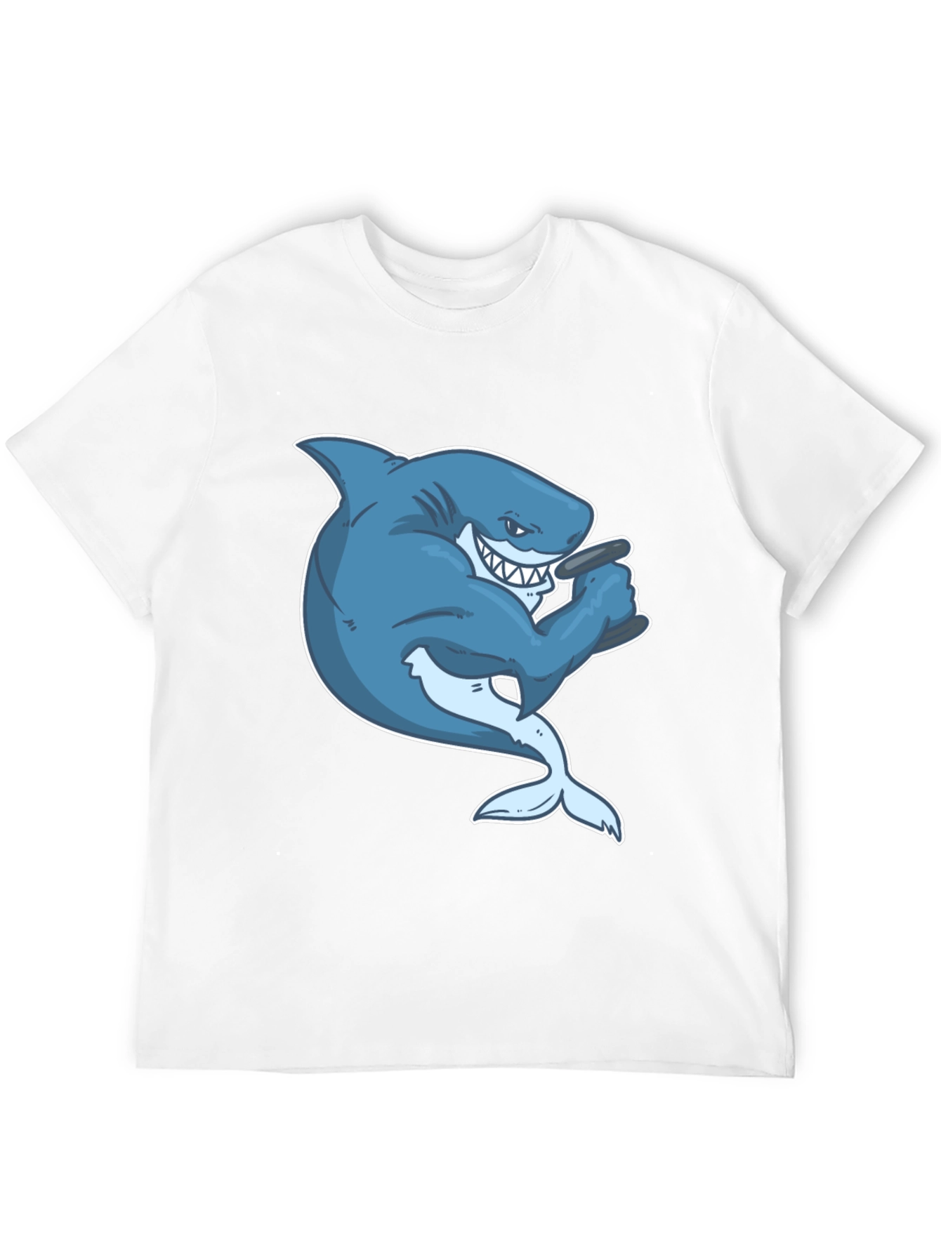 Shark with Cigar Graphic T-Shirt - Black Cotton Tee