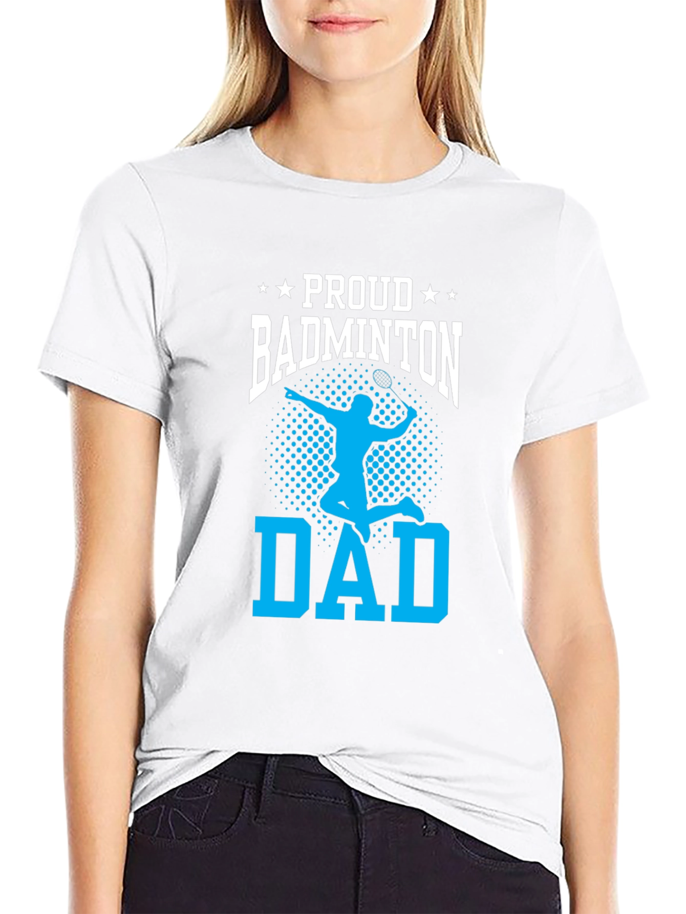 Proud Badminton Dad Graphic Tee