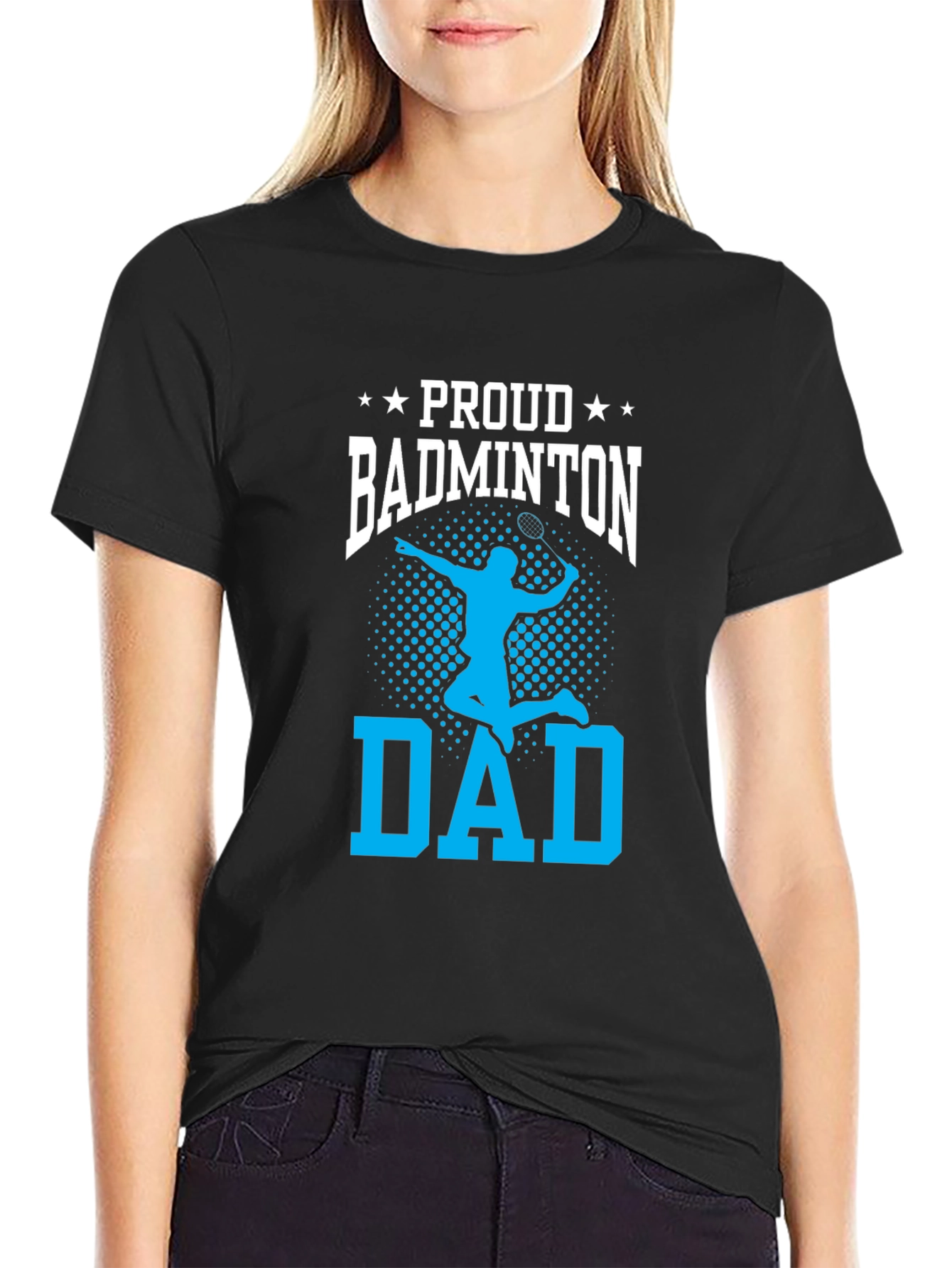 Proud Badminton Dad Graphic Tee