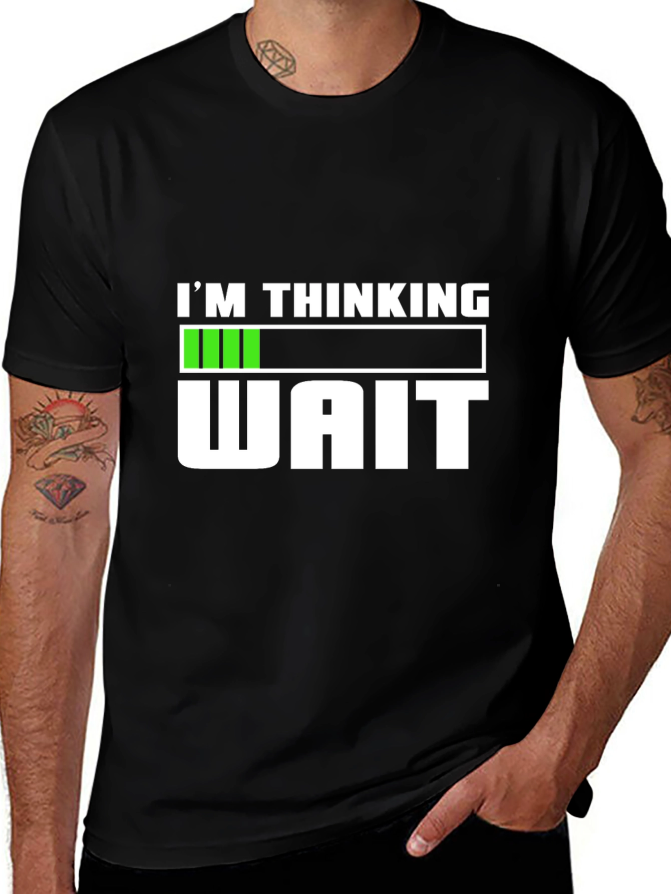 Im Thinking Wait T-Shirt Funny Sarcastic Tee