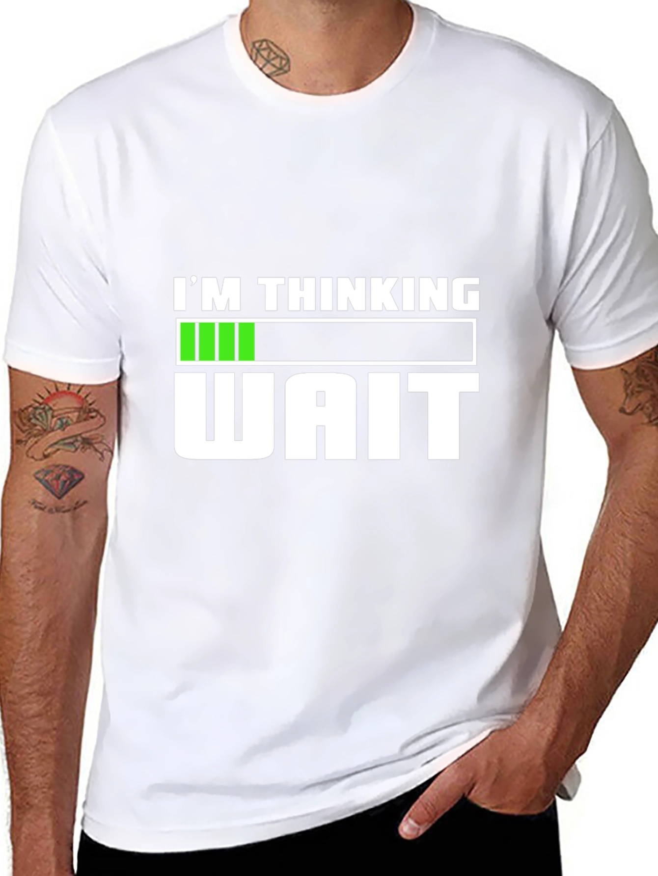 Im Thinking Wait T-Shirt Funny Sarcastic Tee