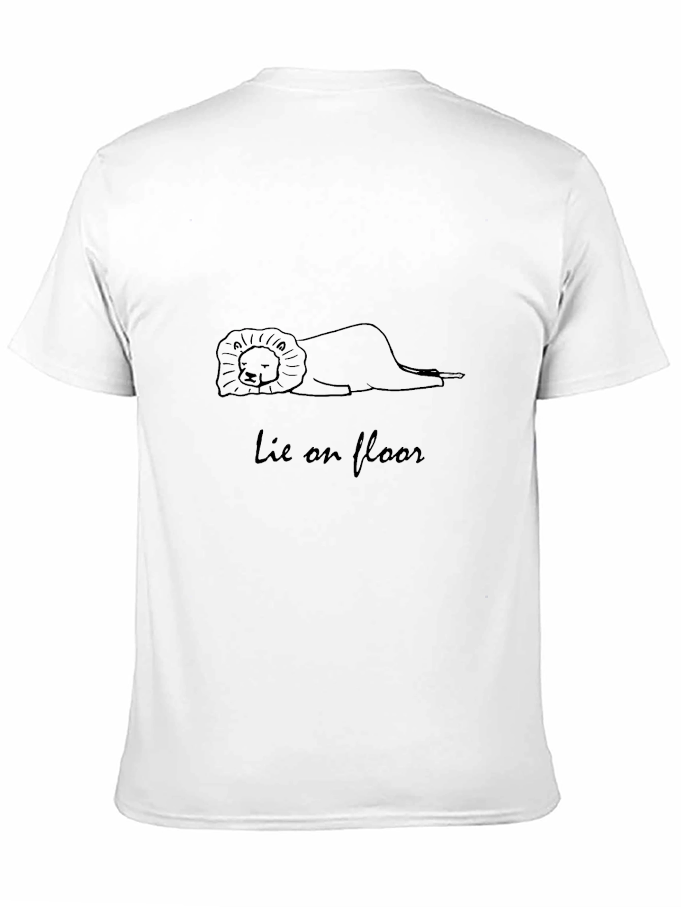 Lion Lie on Floor Black Tee