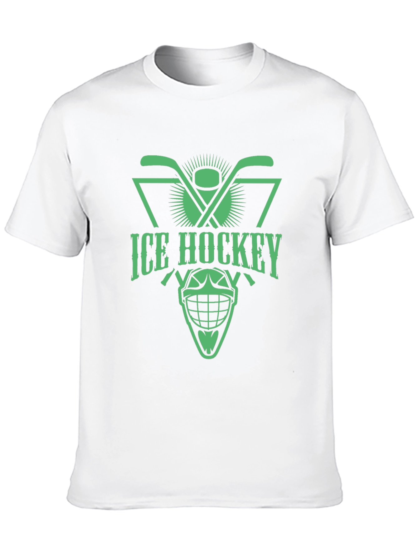 Ice Hockey Graphic Tee - Black Cotton T-Shirt