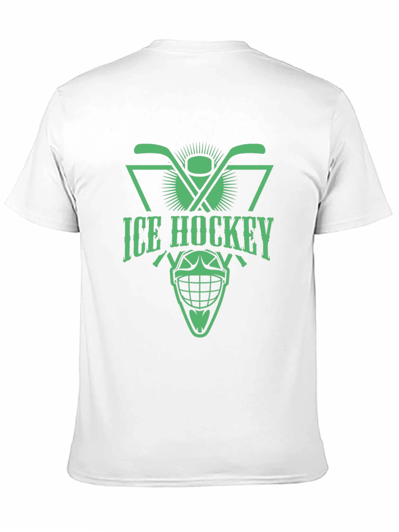 Ice Hockey Graphic Tee - Black Cotton T-Shirt