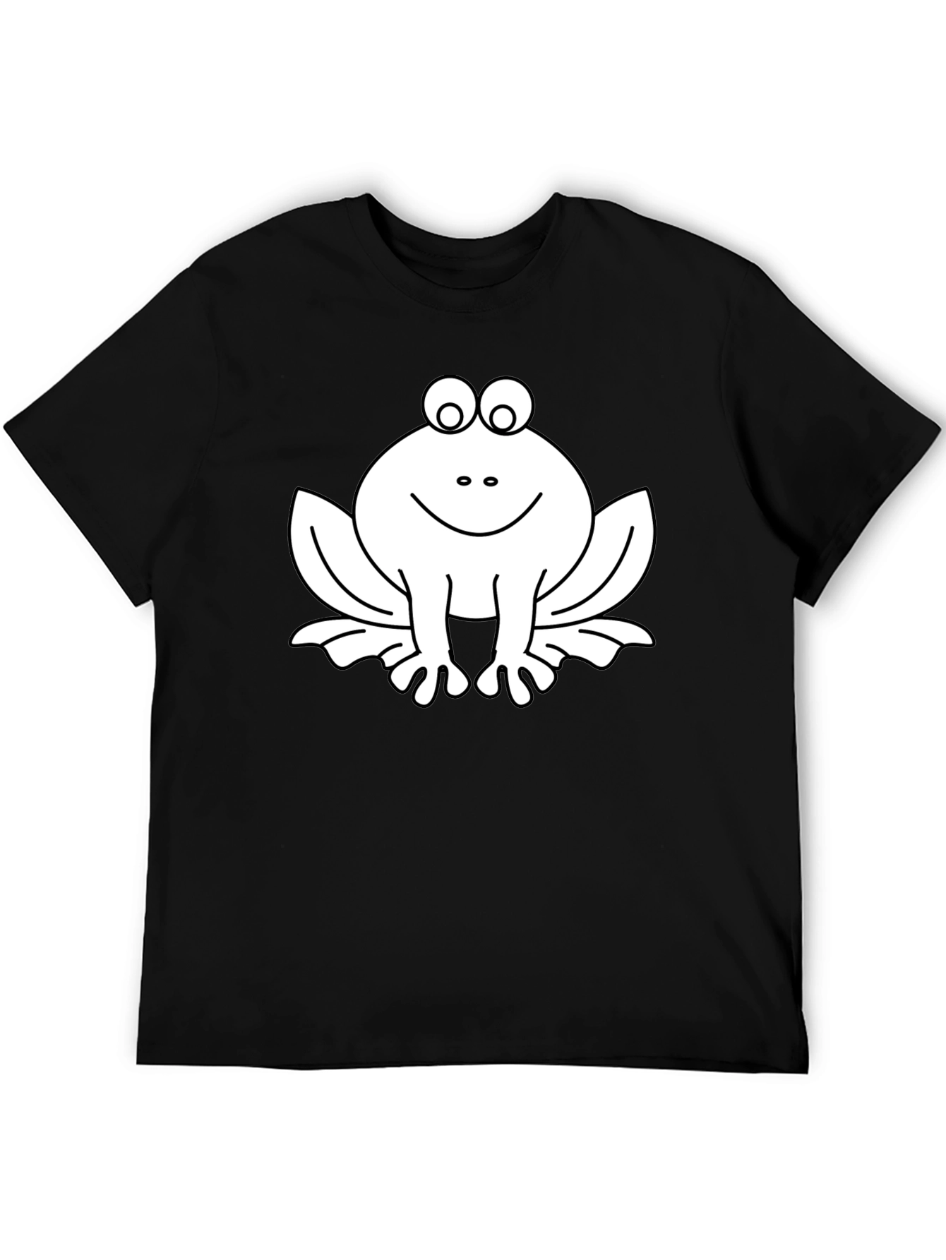 Frog Graphic Tee - Black Cotton Casual T-Shirt