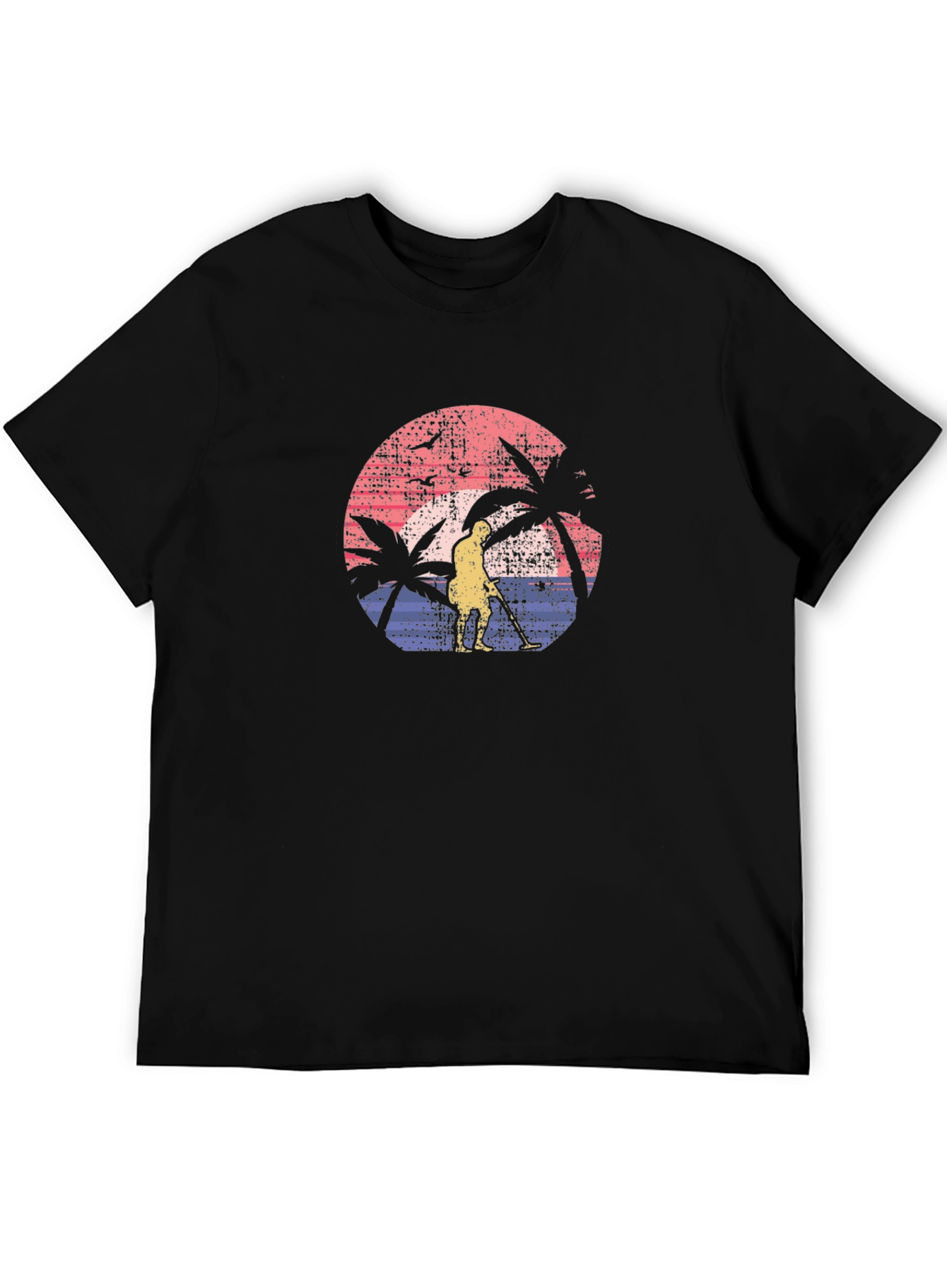 Retro Beach Metal Detecting T-Shirt