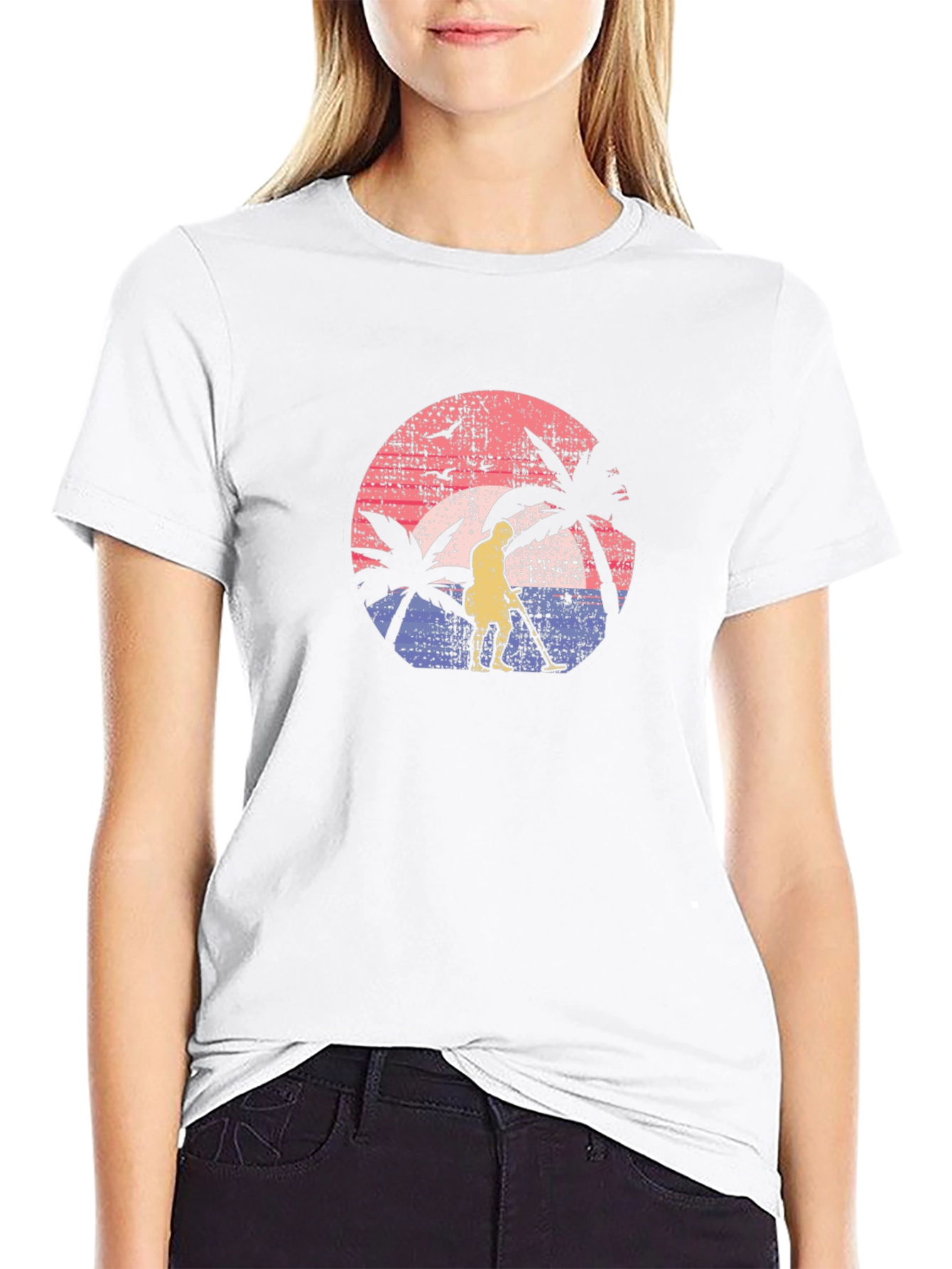 Retro Beach Metal Detecting T-Shirt
