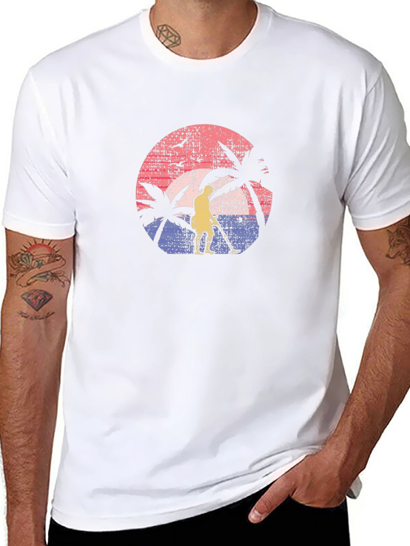 Retro Beach Metal Detecting T-Shirt