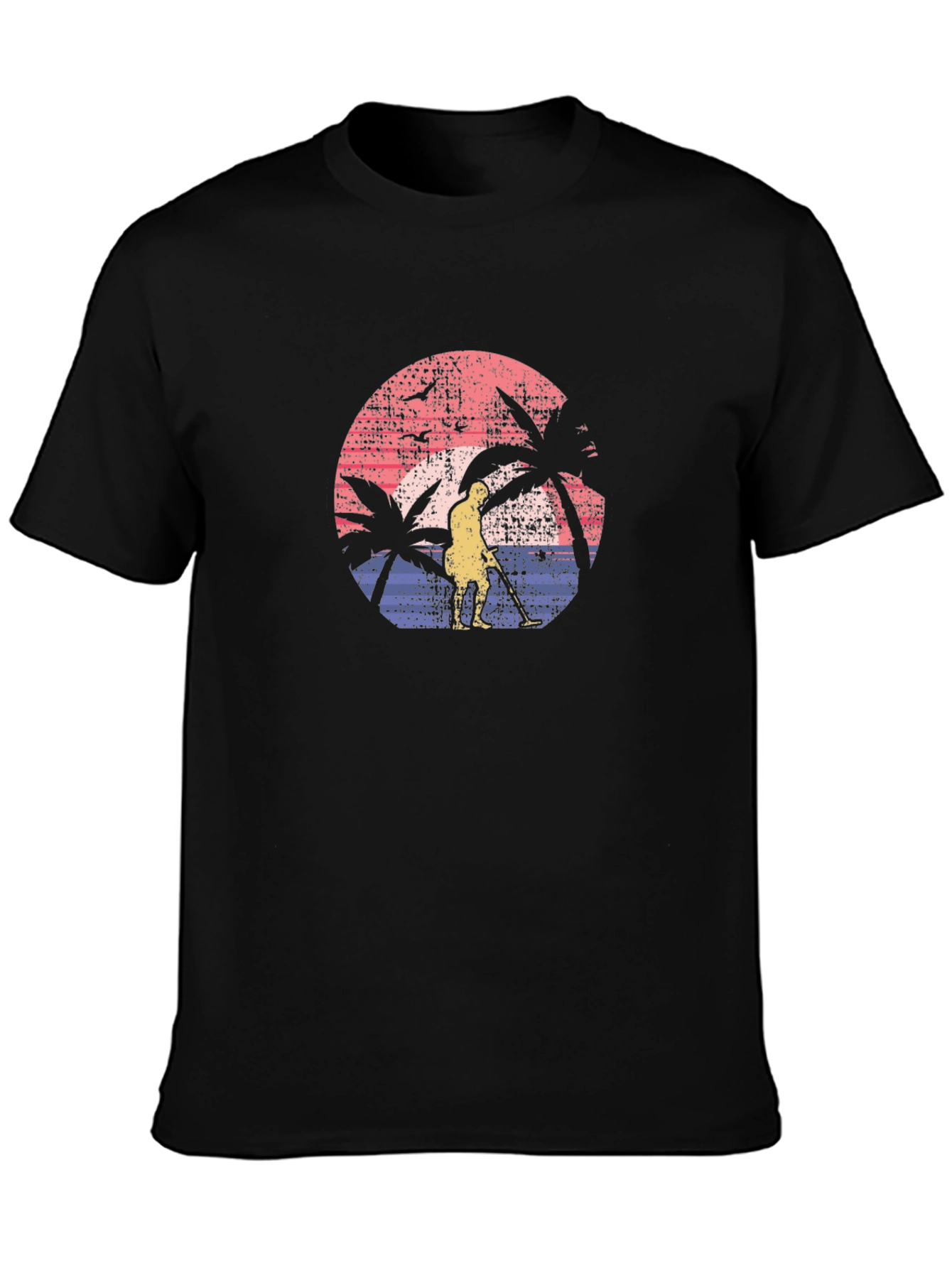 Retro Beach Metal Detecting T-Shirt
